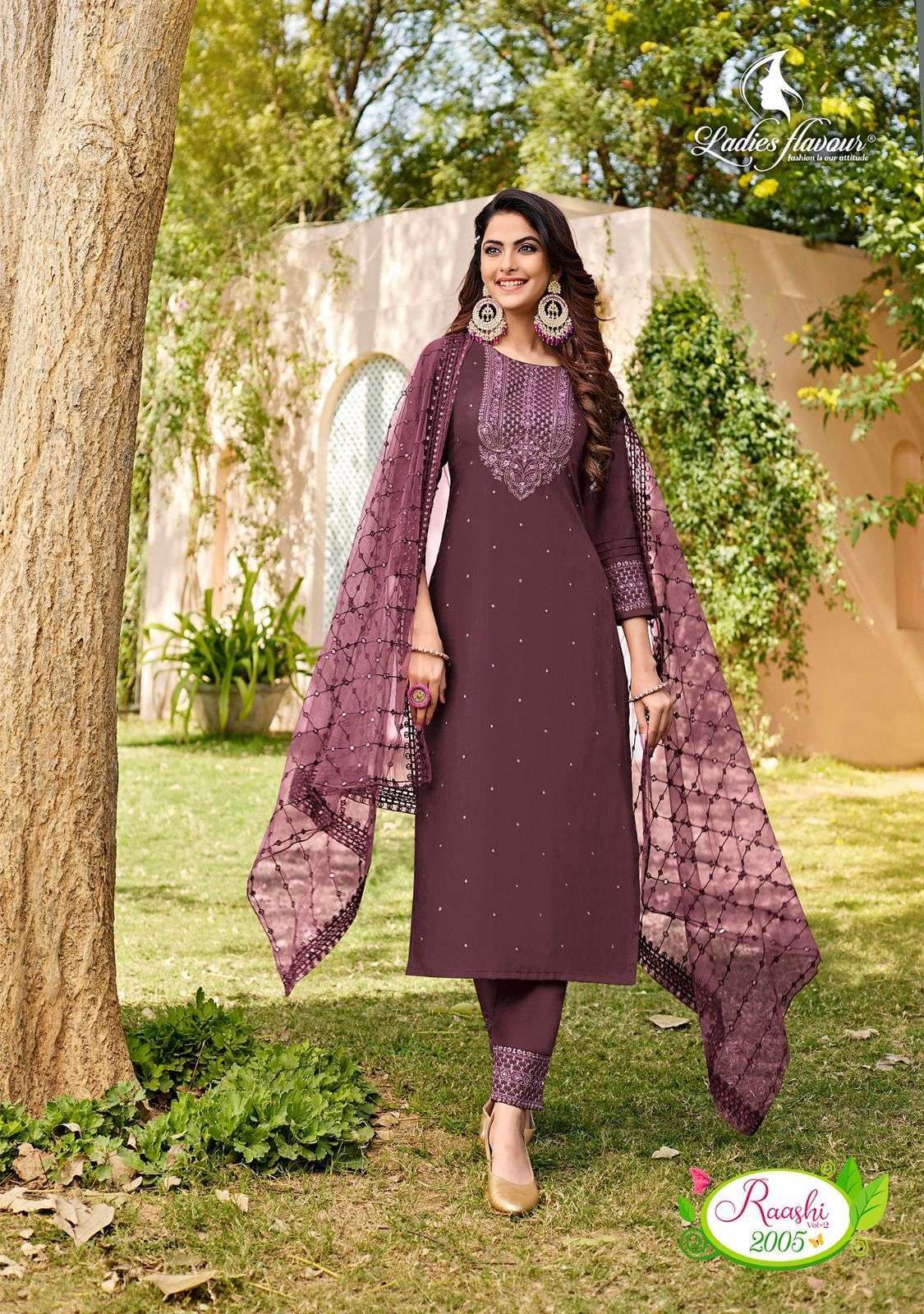 Ladies Flavour Presents Raashi vol-2 Fancy Viscose Kurti Pant Dupatta Set Catalog Wholeasaler and Exporter in Suart 