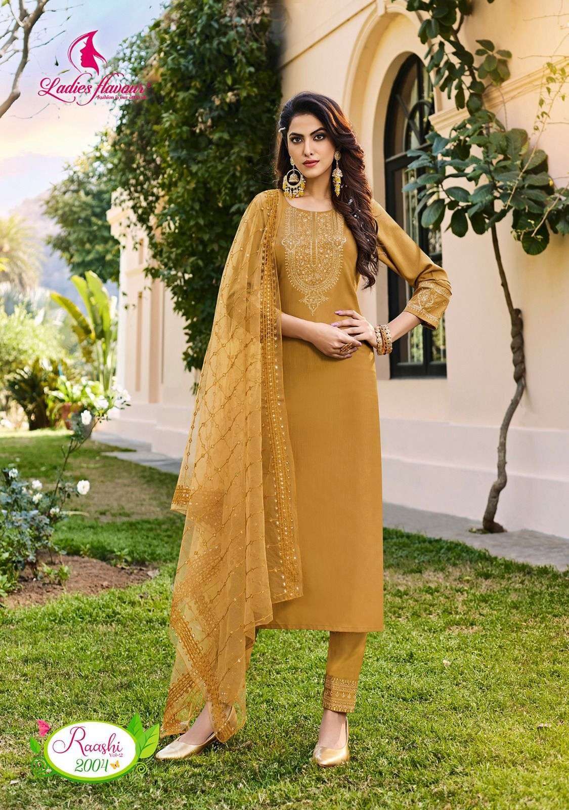 Ladies Flavour Presents Raashi vol-2 Fancy Viscose Kurti Pant Dupatta Set Catalog Wholeasaler and Exporter in Suart 