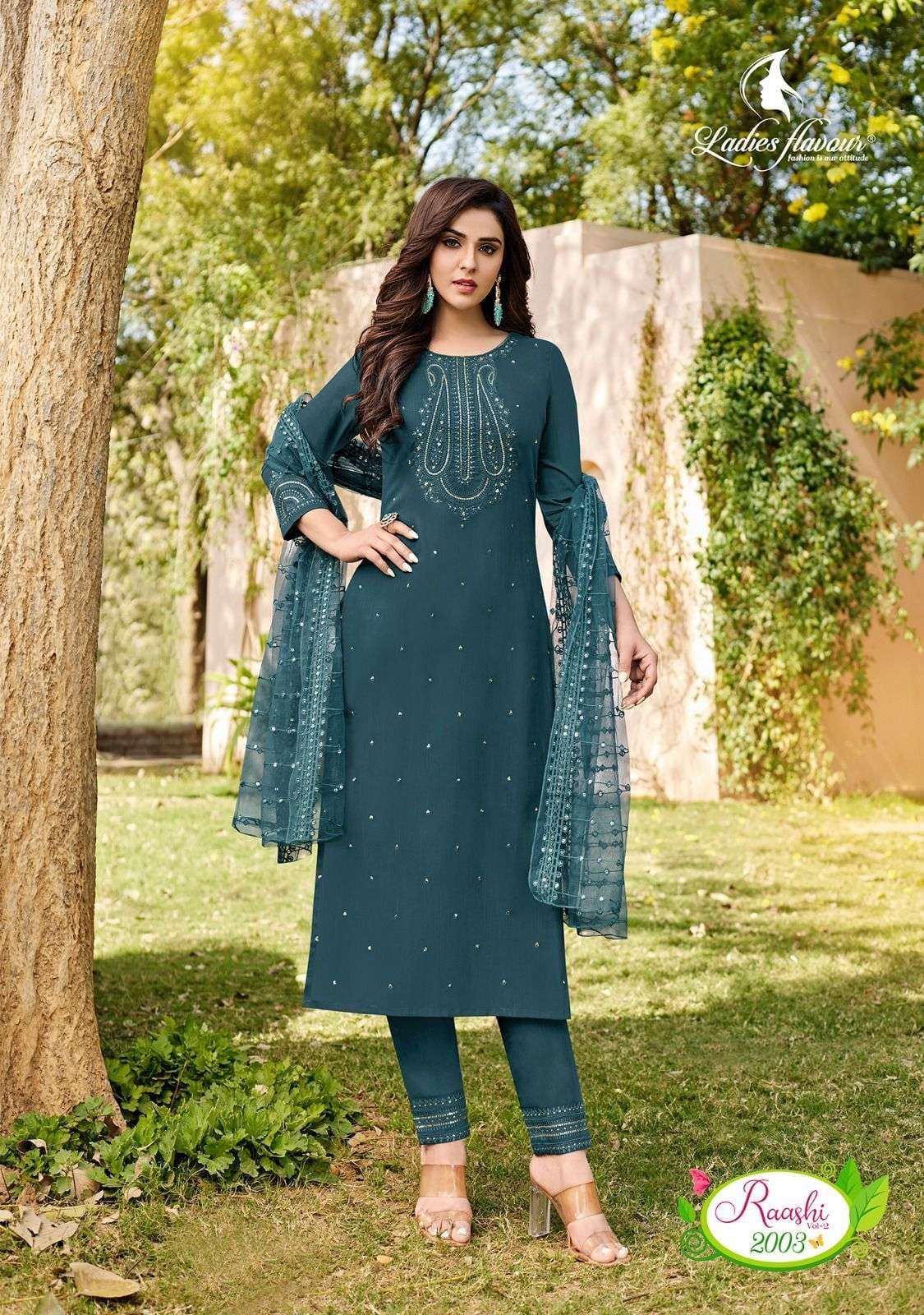 Ladies Flavour Presents Raashi vol-2 Fancy Viscose Kurti Pant Dupatta Set Catalog Wholeasaler and Exporter in Suart 