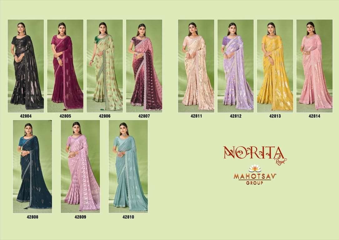Mahotsav presents Norita 42800 ishya georgette designer sarees catalog wholesaler 