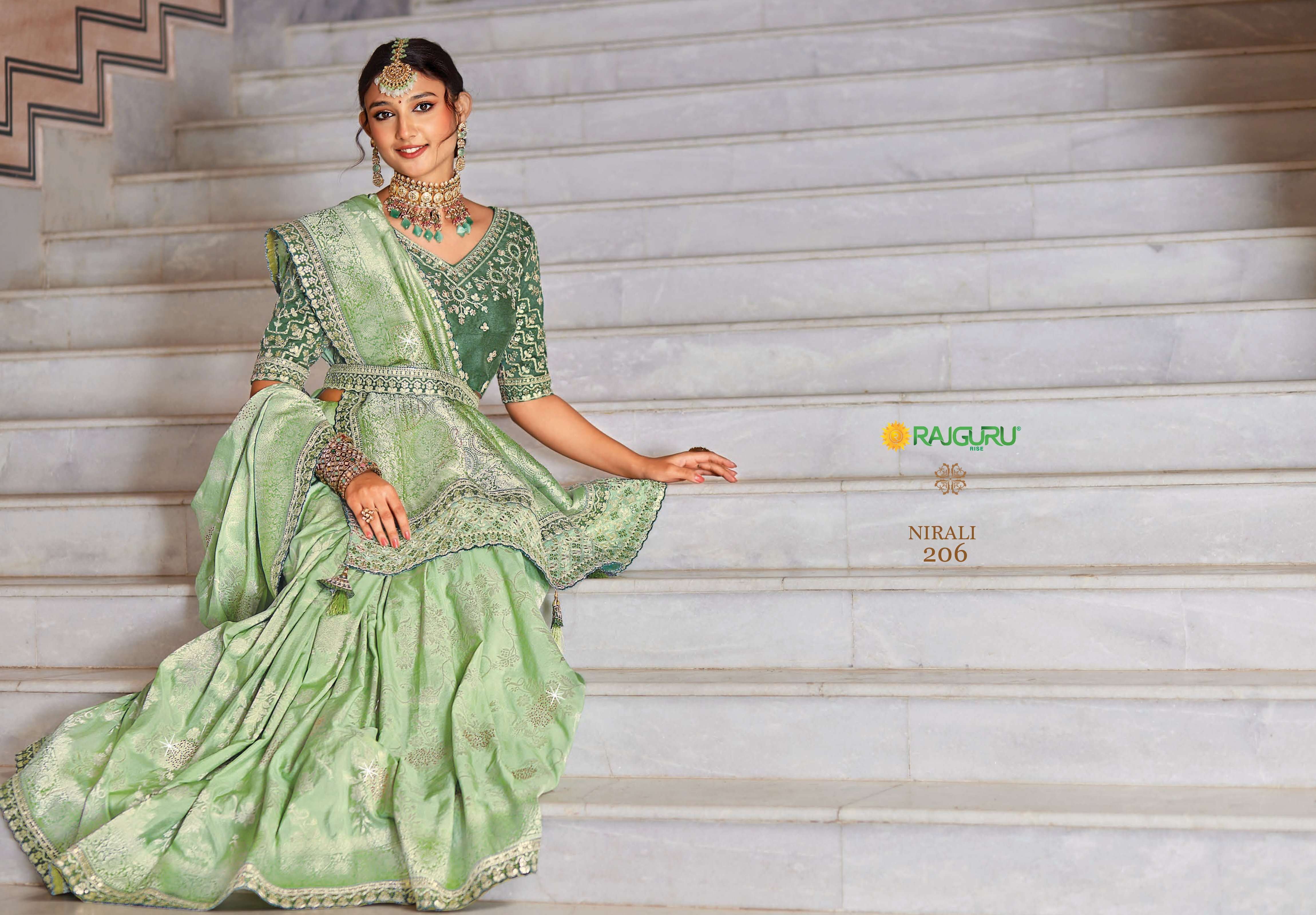 RAJGURU PRESENTS NIRALI DESIGNER WEDDING WEAR HEAVY FANCY SILK SAREES CATALOG WHOLESALER AND EXPORTER IN SURAT