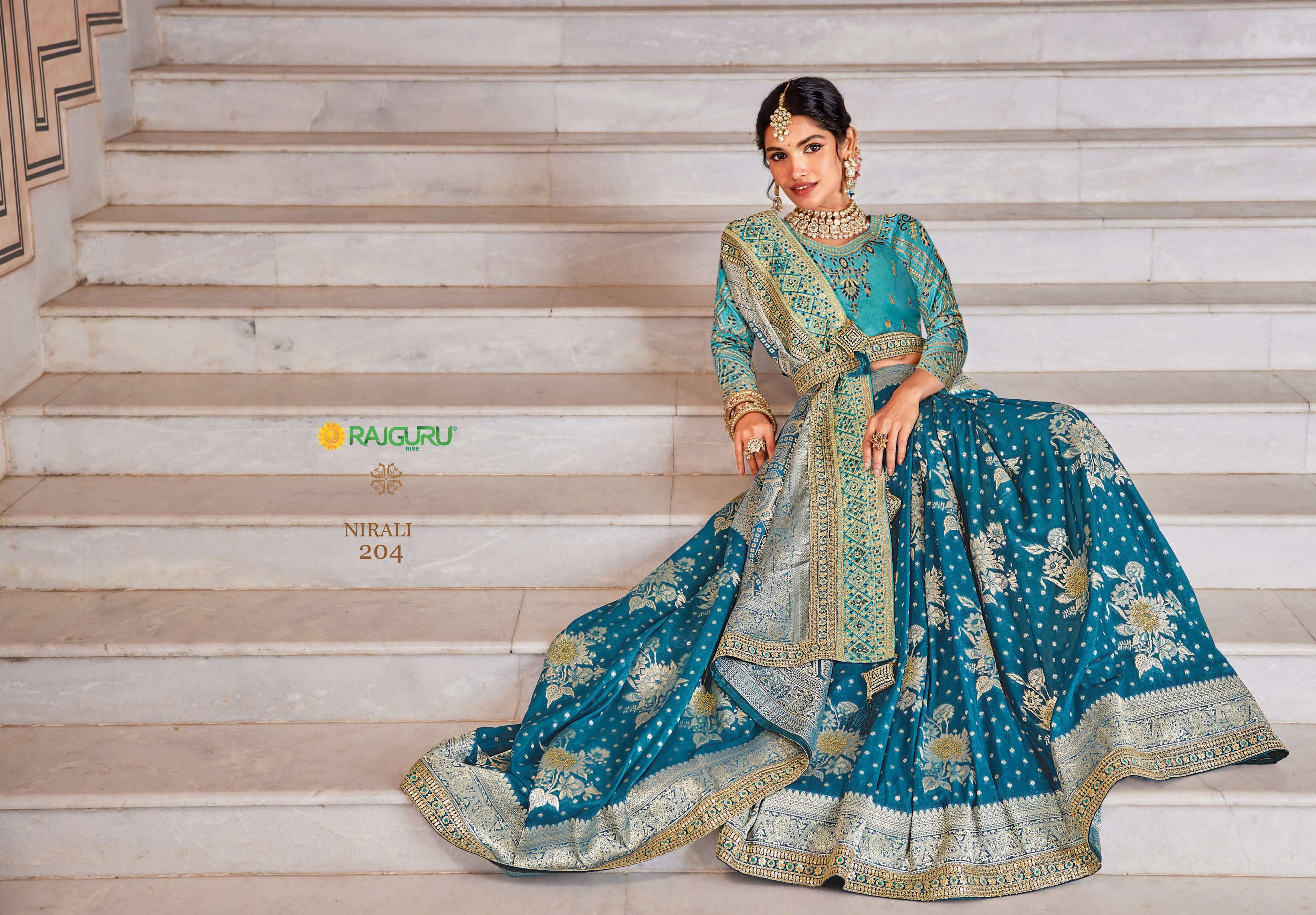 RAJGURU PRESENTS NIRALI DESIGNER WEDDING WEAR HEAVY FANCY SILK SAREES CATALOG WHOLESALER AND EXPORTER IN SURAT