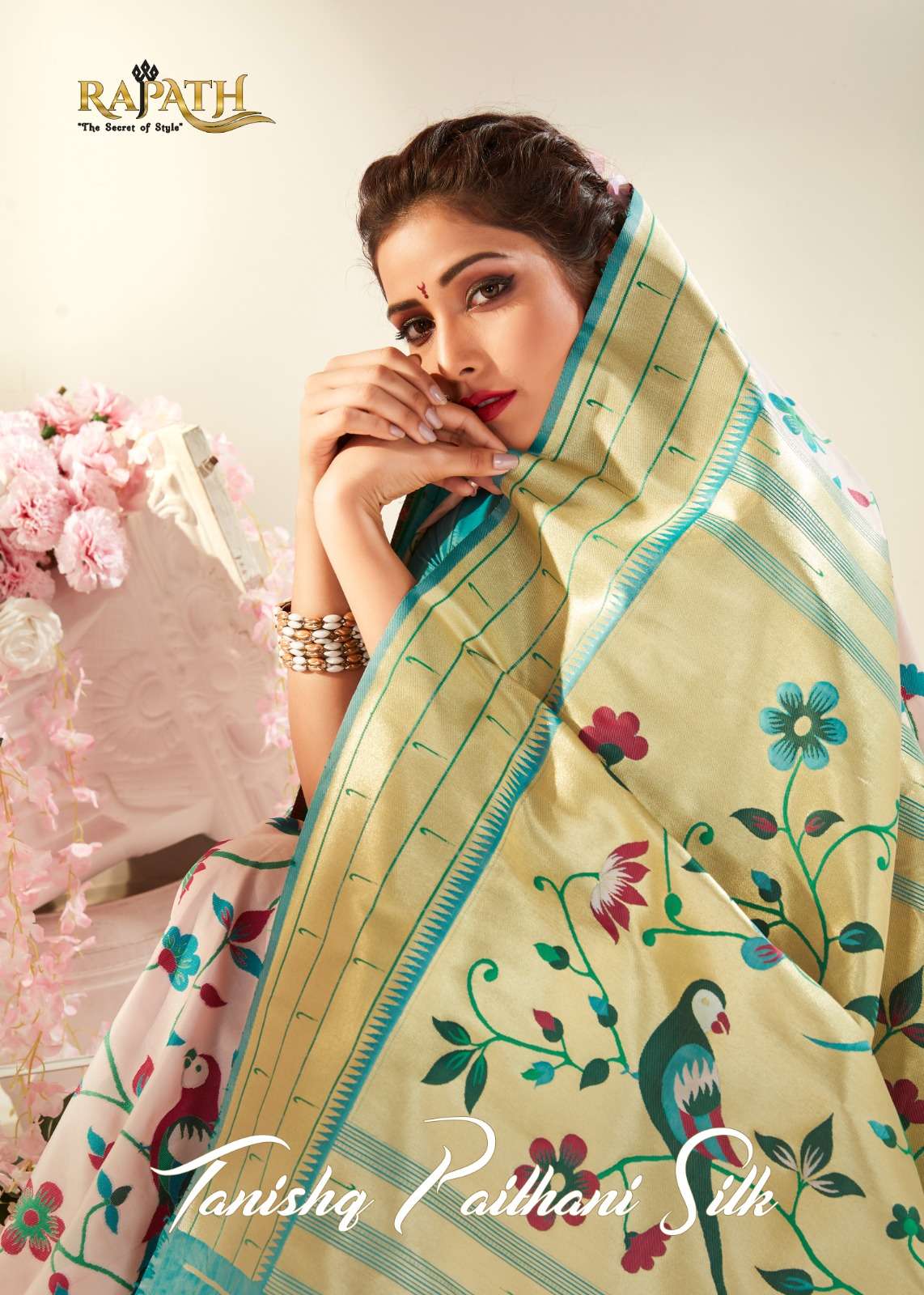RAJPATH PRESENTS TANISHQ PAITHANI SILK DESIGNER PURE PAITHANI SILK WITH MINAKARI WEAVING  SILK SAREES CATALOG WHOLESALER AND EXPORTER IN SURAT