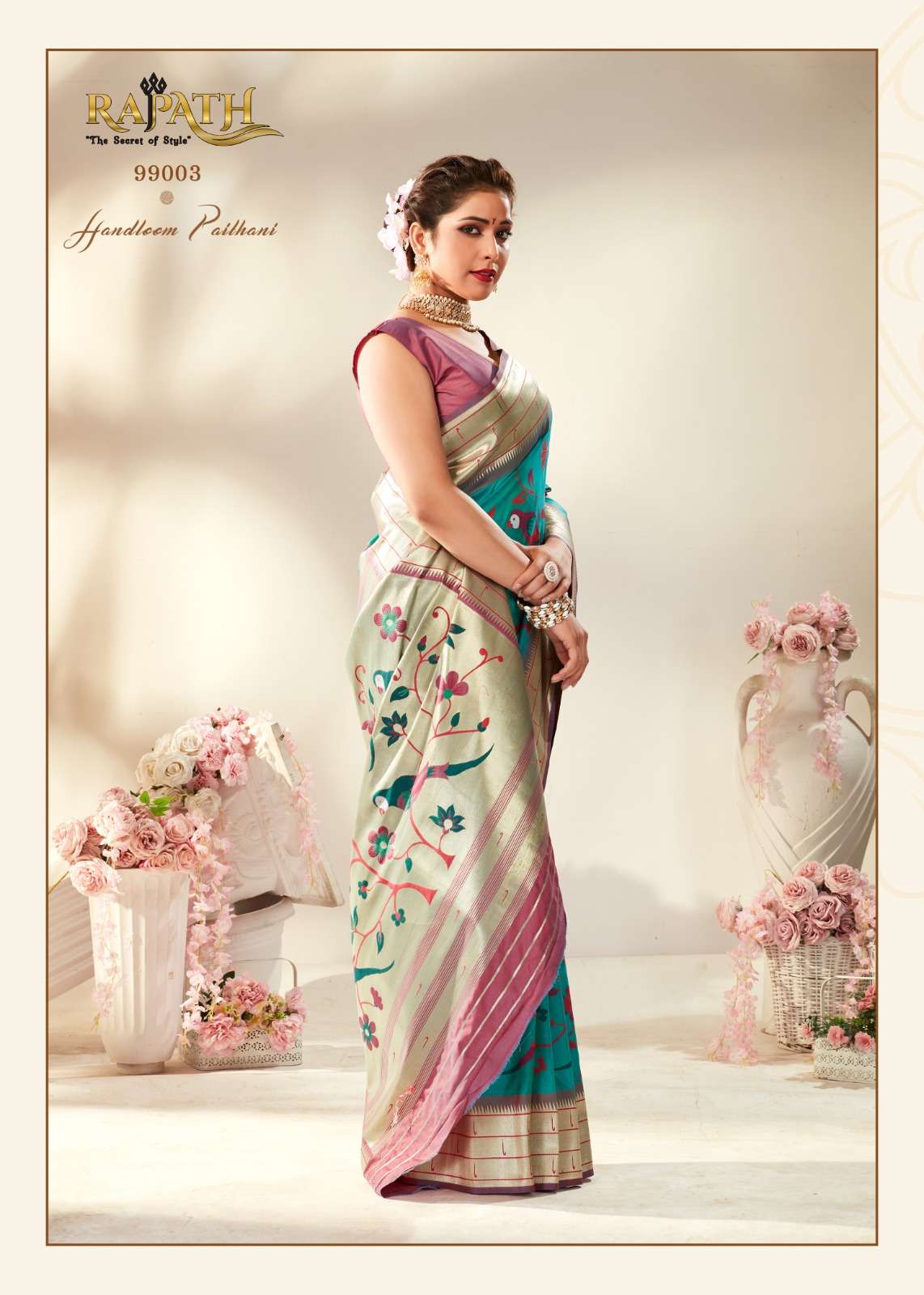 RAJPATH PRESENTS TANISHQ PAITHANI SILK DESIGNER PURE PAITHANI SILK WITH MINAKARI WEAVING SILK SAREES CATALOG WHOLESALER