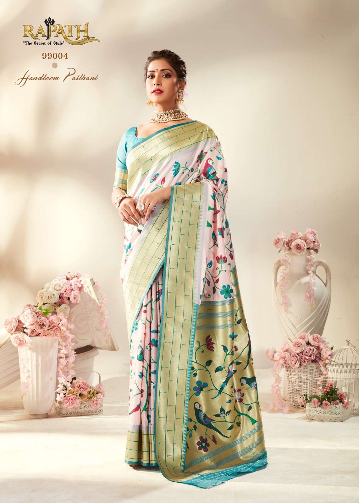 RAJPATH PRESENTS TANISHQ PAITHANI SILK DESIGNER PURE PAITHANI SILK WITH MINAKARI WEAVING  SILK SAREES CATALOG WHOLESALER AND EXPORTER IN SURAT