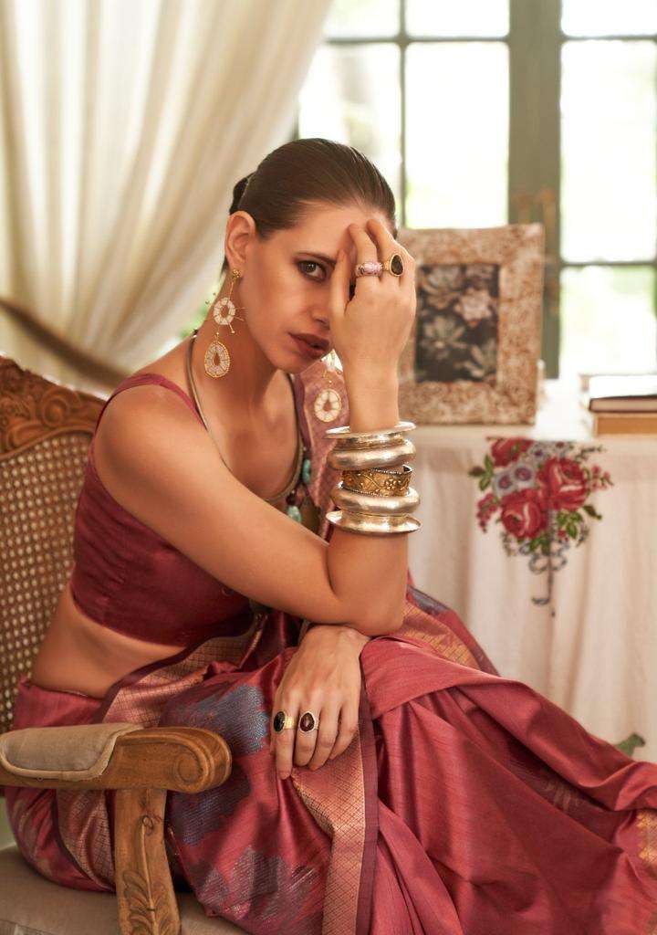 RAJTEX PRESENTS KALKI KOECHLIN SILK 313001 TO 313006S SERIES MULTI COLOURED ZARI HANDLOOM WEAVING SILK SAREES CATALOG WHOLESALER AND EXPORTER IN SUART 