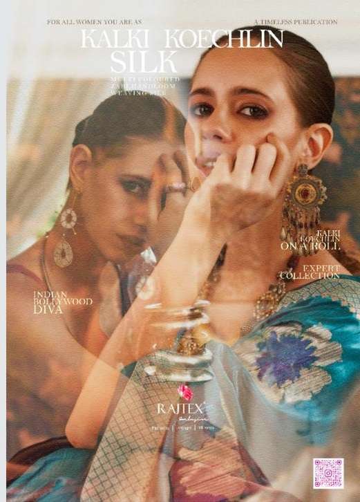 RAJTEX PRESENTS KALKI KOECHLIN SILK 313001 TO 313006S SERIES MULTI COLOURED ZARI HANDLOOM WEAVING SILK SAREES CATALOG WHOLESALER AND EXPORTER IN SUART 