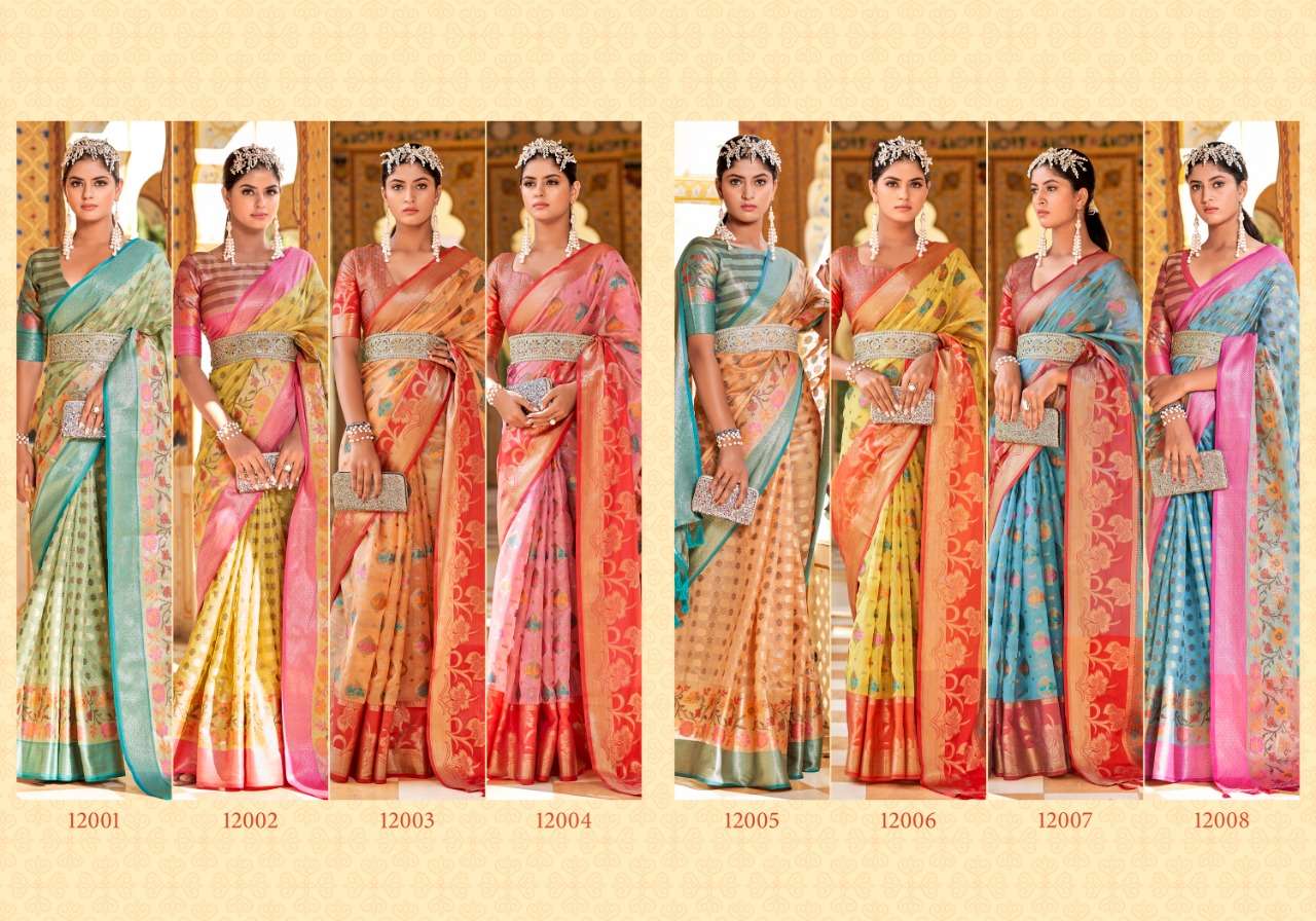 THE FABRICA PRESENTS SANSKRITI ORGANZA SILK DIGITAL PRINTED SUMMER WEAR SAREES CATALOG WHOLESALER AND EXPOTERSR