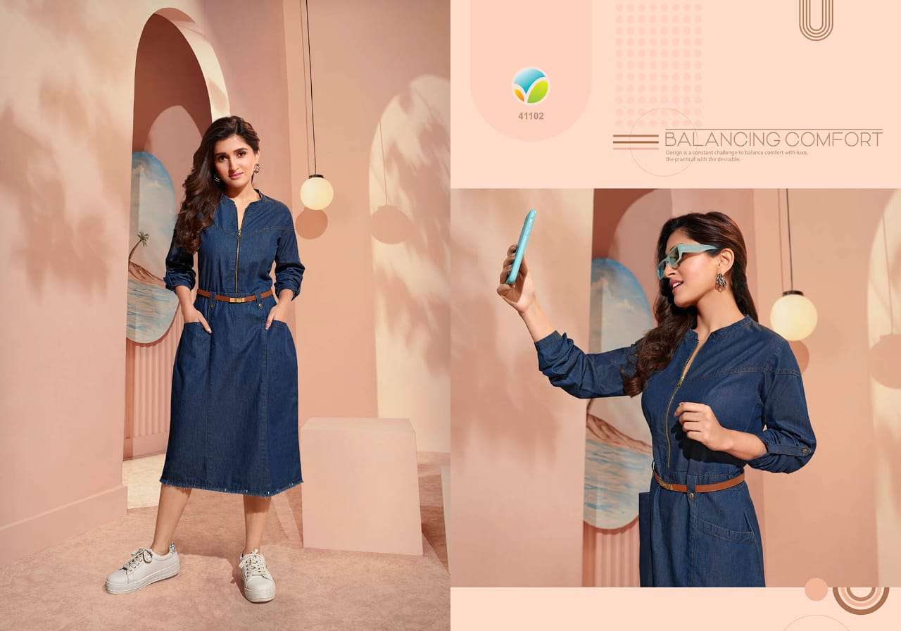 VINAY TUMBA PRESENTS THE DENIM VOL-3 BOLLYWOOD DESIGNER DENIM KURTI CATALOG WHOLESALER AND EXPORTER IN SURAT 