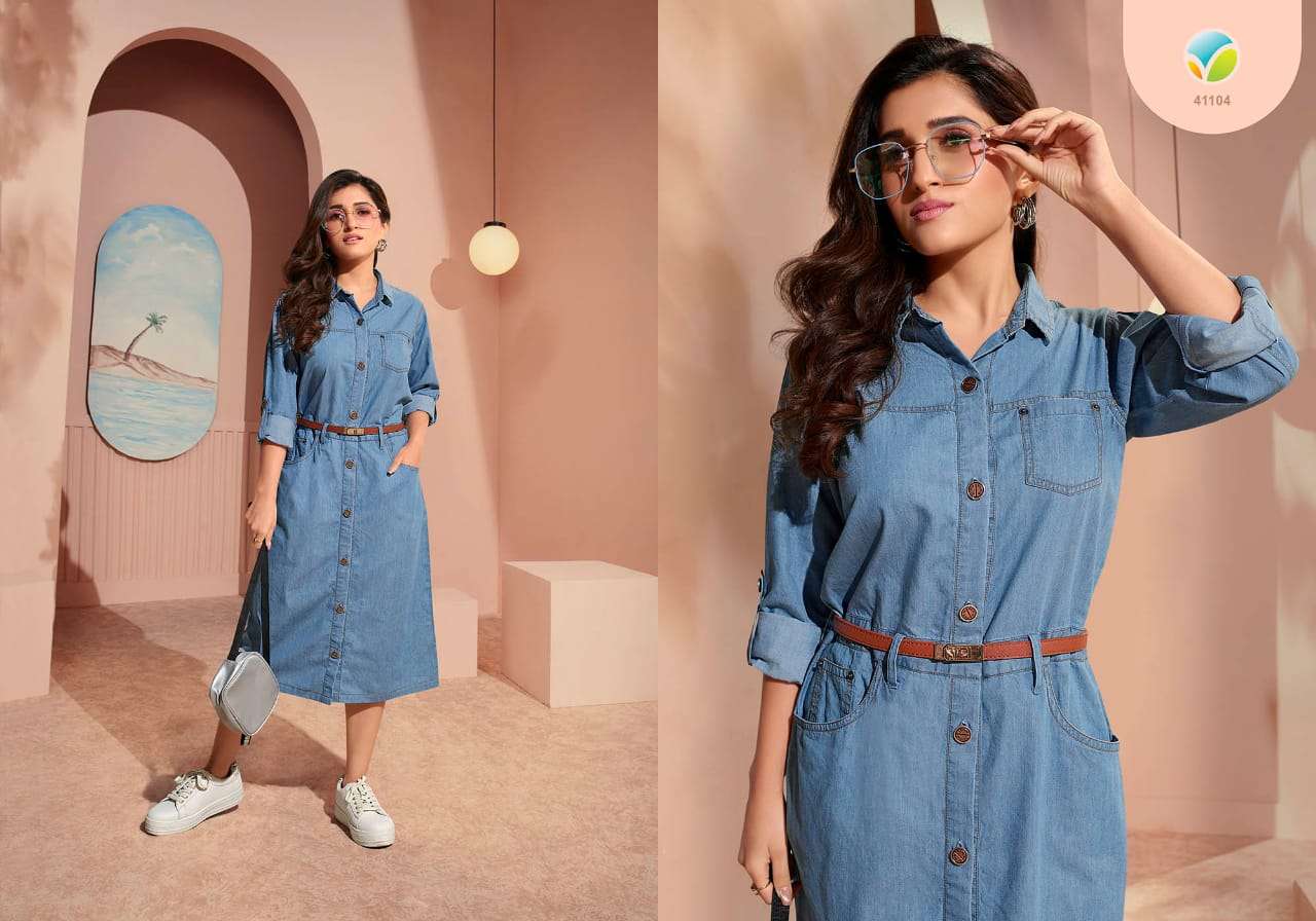VINAY TUMBA PRESENTS THE DENIM VOL-3 BOLLYWOOD DESIGNER DENIM KURTI CATALOG WHOLESALER AND EXPORTER IN SURAT 