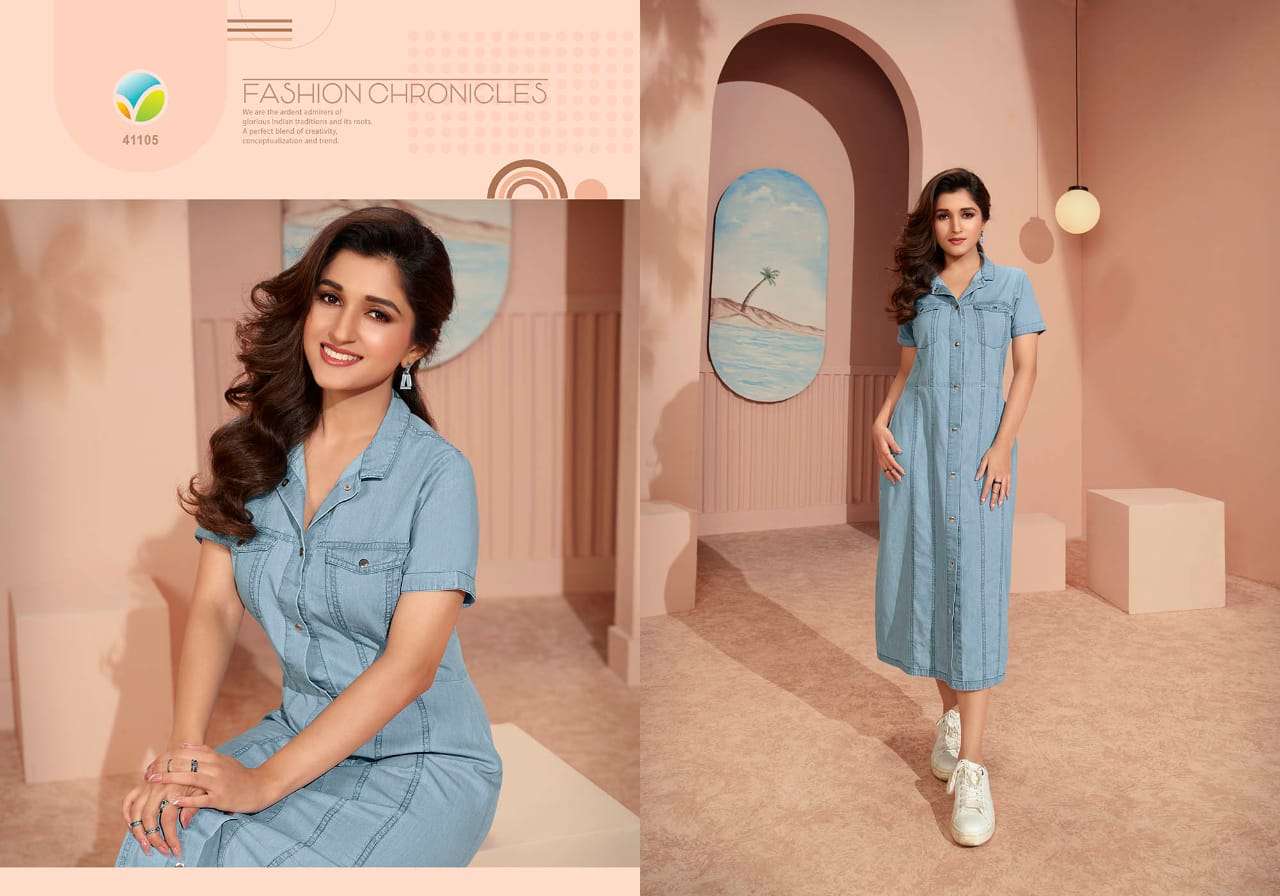 VINAY TUMBA PRESENTS THE DENIM VOL-3 BOLLYWOOD DESIGNER DENIM KURTI CATALOG WHOLESALER AND EXPORTER IN SURAT 