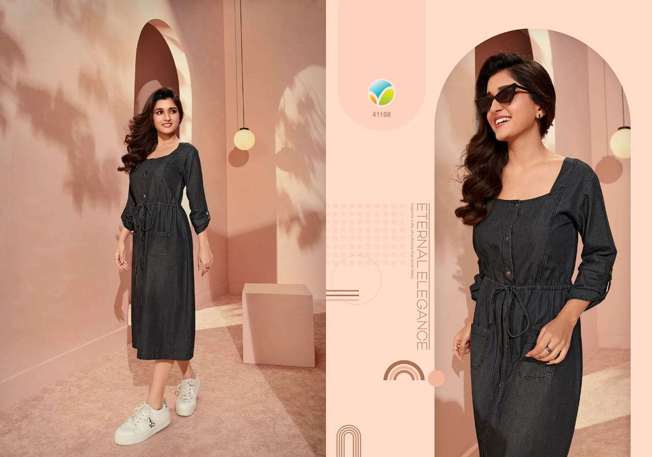 VINAY TUMBA PRESENTS THE DENIM VOL-3 BOLLYWOOD DESIGNER DENIM KURTI CATALOG WHOLESALER AND EXPORTER IN SURAT 