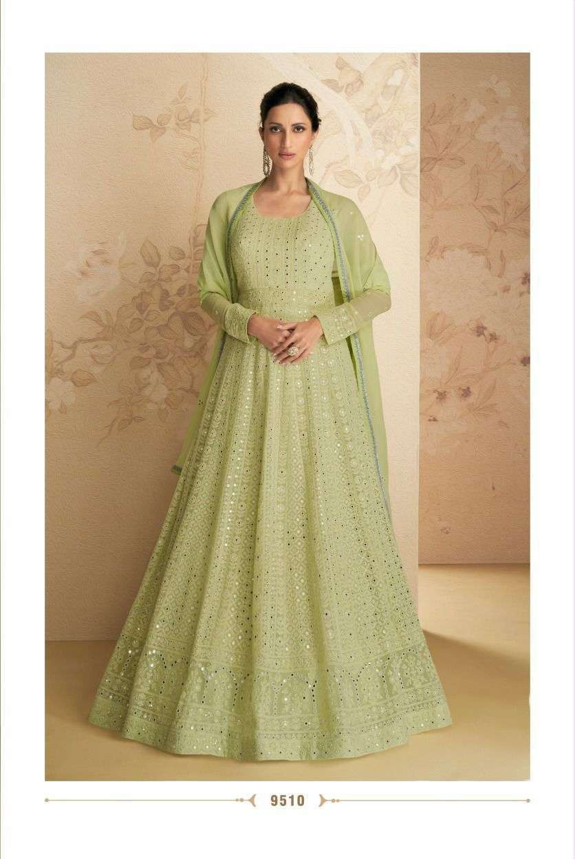 Ashirwad presents Disha georgette readymade gown catalog collection 