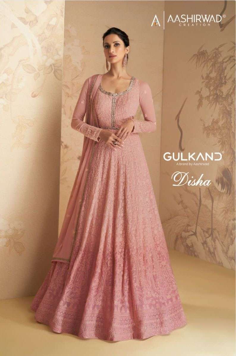 Ashirwad presents Disha georgette readymade gown catalog collection 