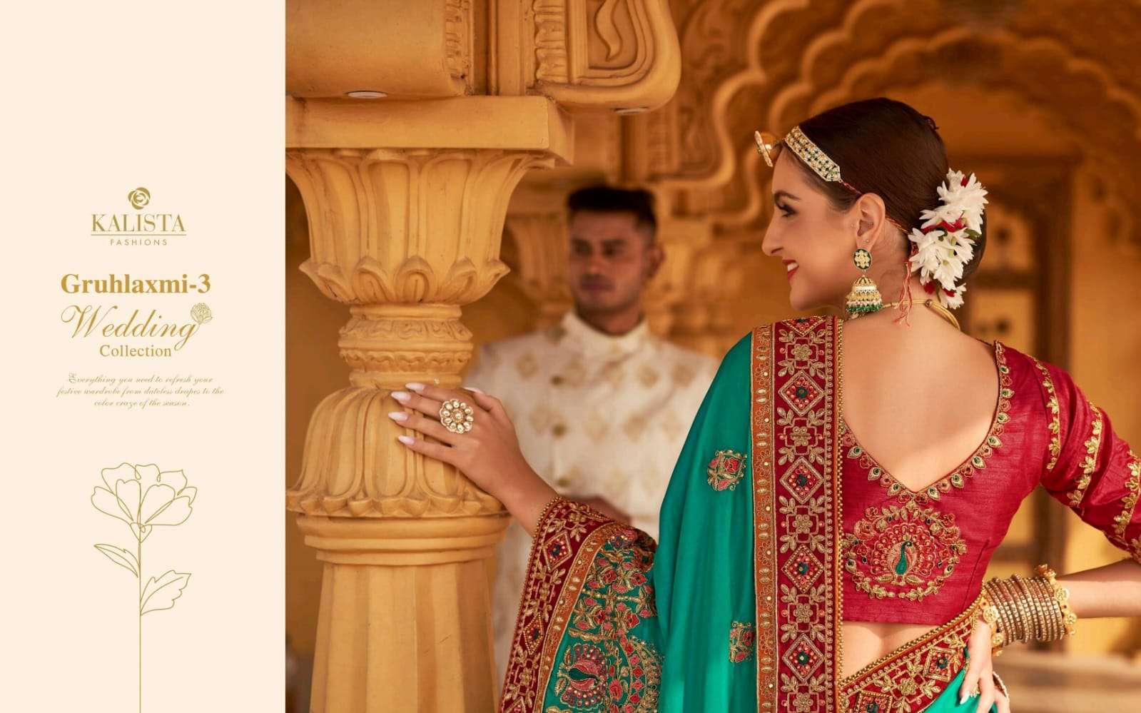 KALISTA FASHION PRESENTS GRUHLAXMI VOL-3 EMBROIDERY WEDDING WEAR SAREES CATALOG WHOLESALER AND EXPORTER IN SURAT 