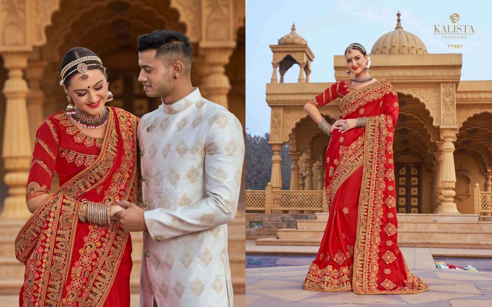 KALISTA FASHION PRESENTS GRUHLAXMI VOL-3 EMBROIDERY WEDDING WEAR SAREES CATALOG WHOLESALER AND EXPORTER IN SURAT 