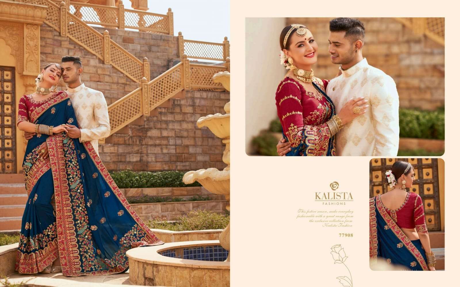 KALISTA FASHION PRESENTS GRUHLAXMI VOL-3 EMBROIDERY WEDDING WEAR SAREES CATALOG WHOLESALER AND EXPORTER IN SURAT 