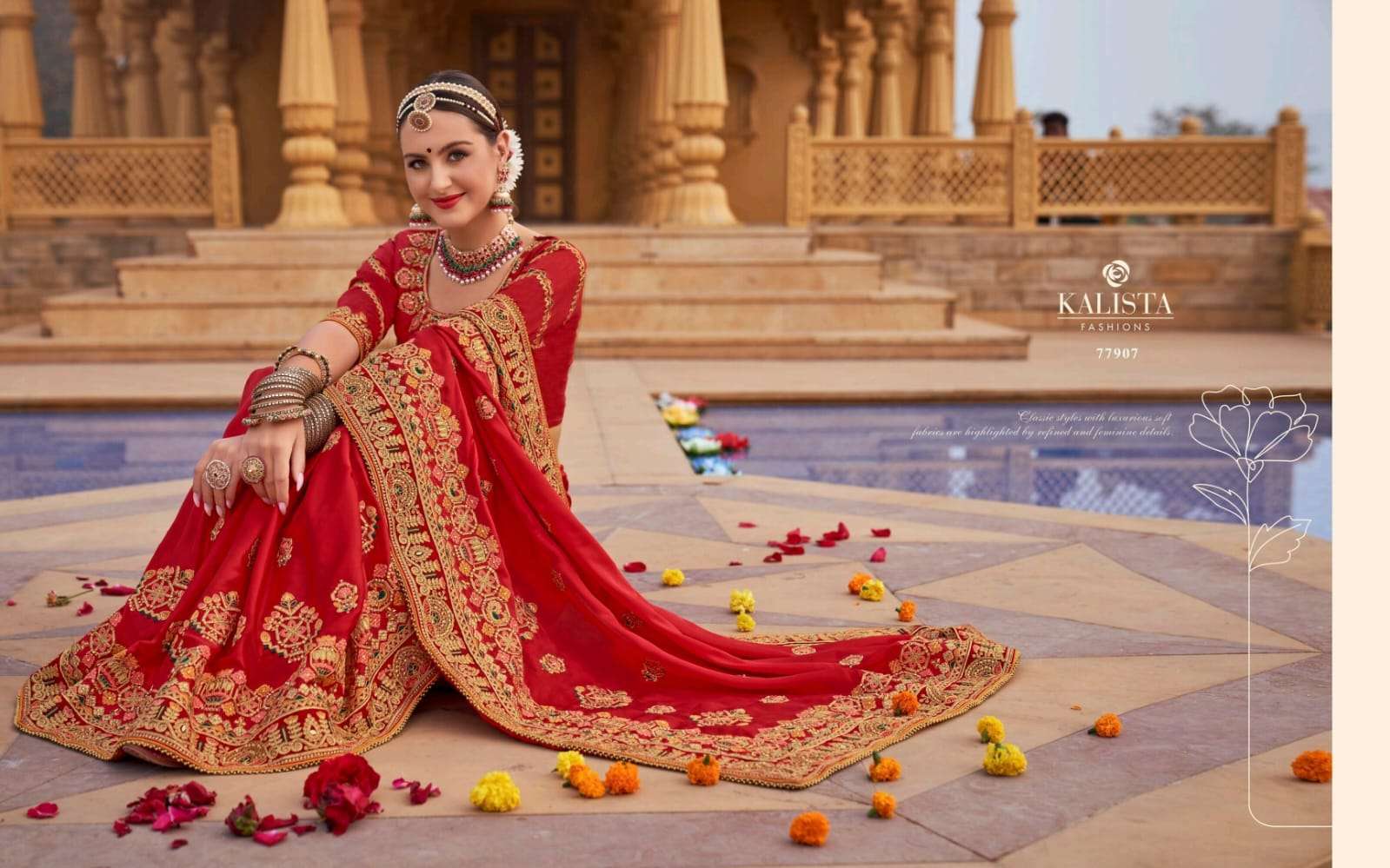 KALISTA FASHION PRESENTS GRUHLAXMI VOL-3 EMBROIDERY WEDDING WEAR SAREES CATALOG WHOLESALER AND EXPORTER IN SURAT 