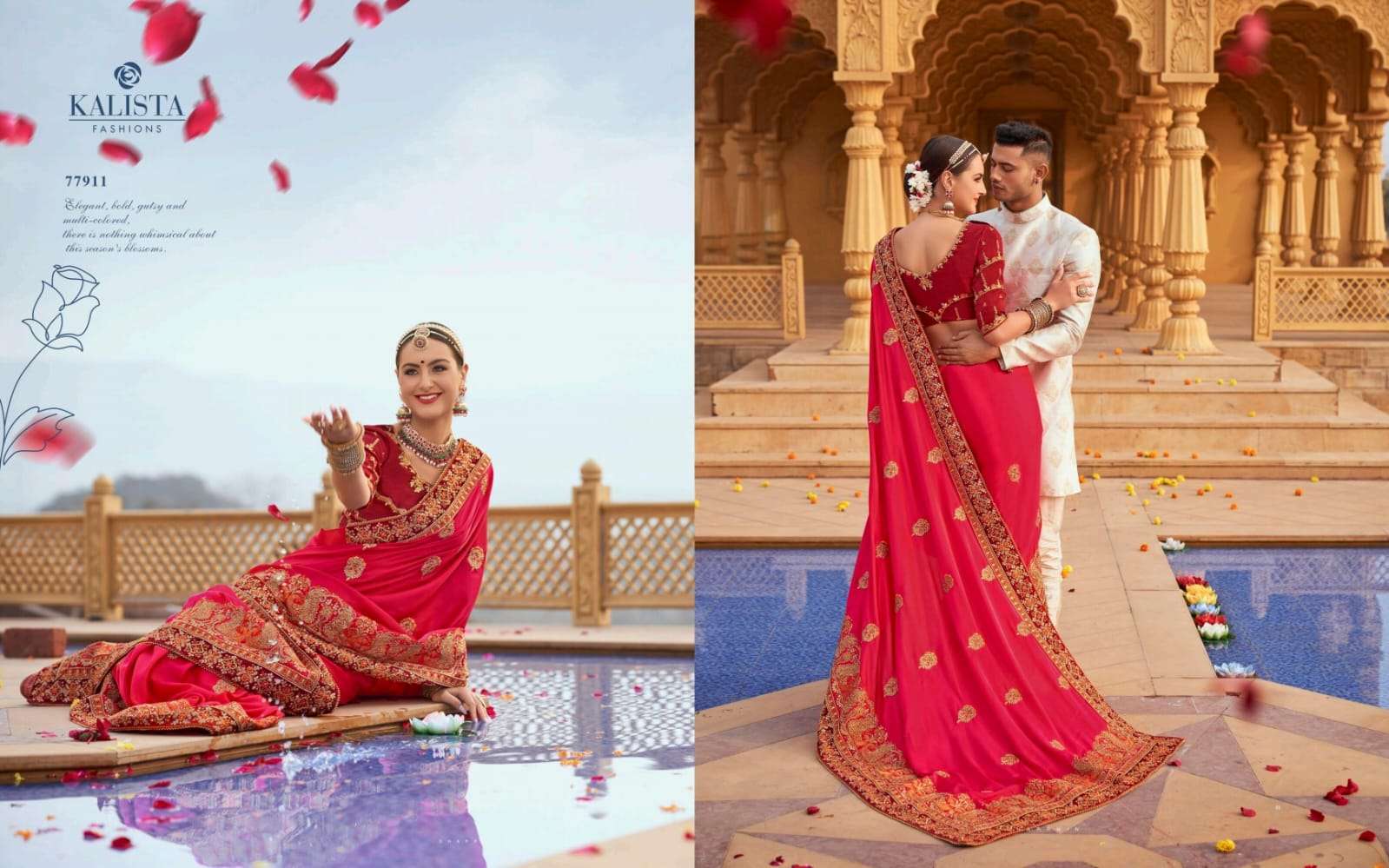 KALISTA FASHION PRESENTS GRUHLAXMI VOL-3 EMBROIDERY WEDDING WEAR SAREES CATALOG WHOLESALER AND EXPORTER IN SURAT 