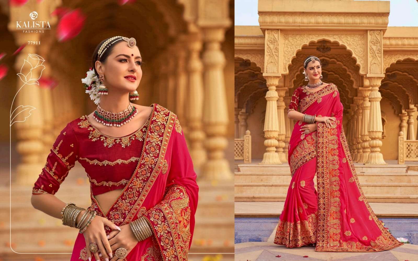 KALISTA FASHION PRESENTS GRUHLAXMI VOL-3 EMBROIDERY WEDDING WEAR SAREES CATALOG WHOLESALER AND EXPORTER IN SURAT 