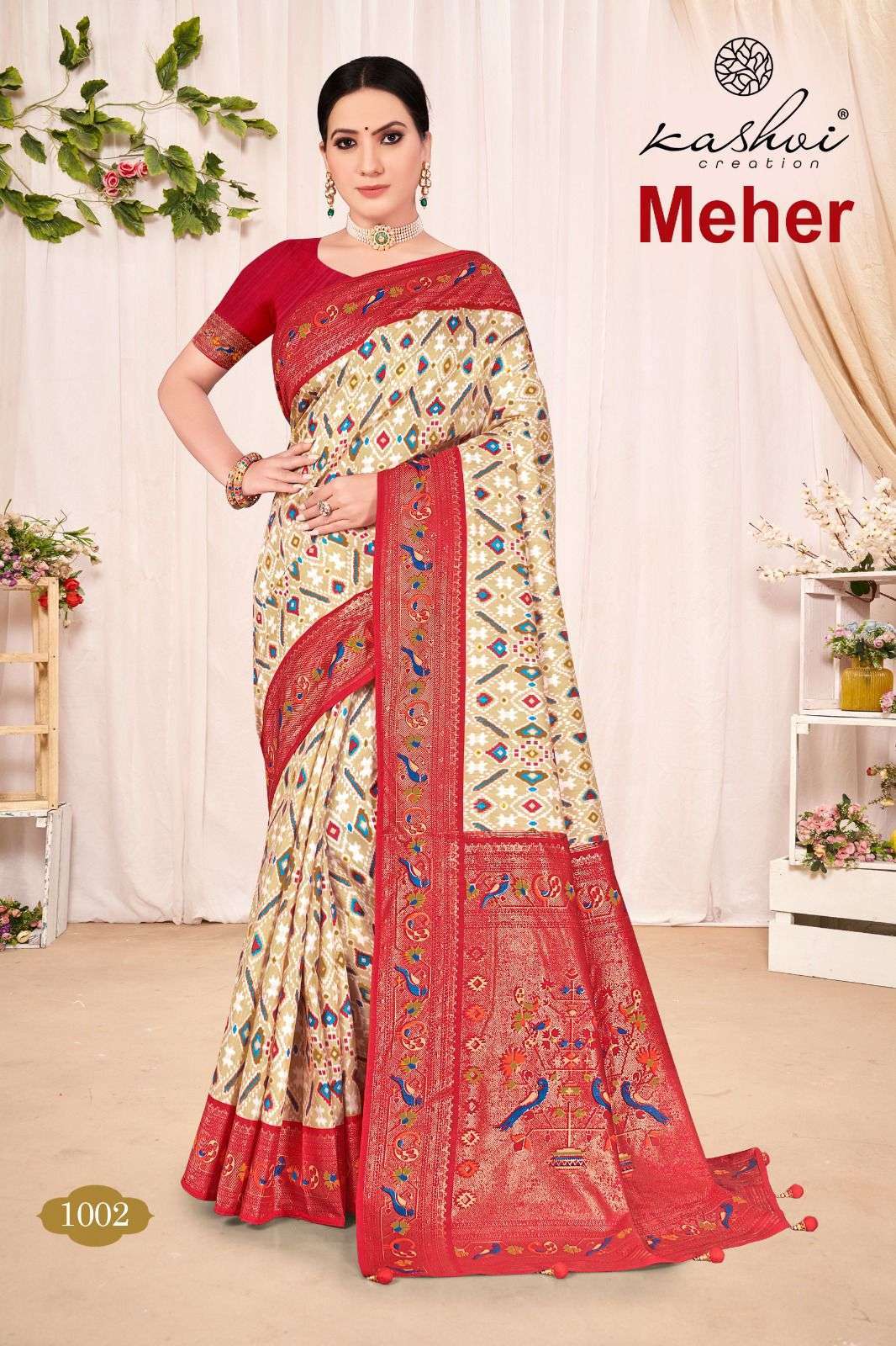 KASHVI PRESENTS MEHER DOLA SILK LATEST DESIGN SAREES CATALOG WHOLESALER AND EXPORTER IN SURAT 