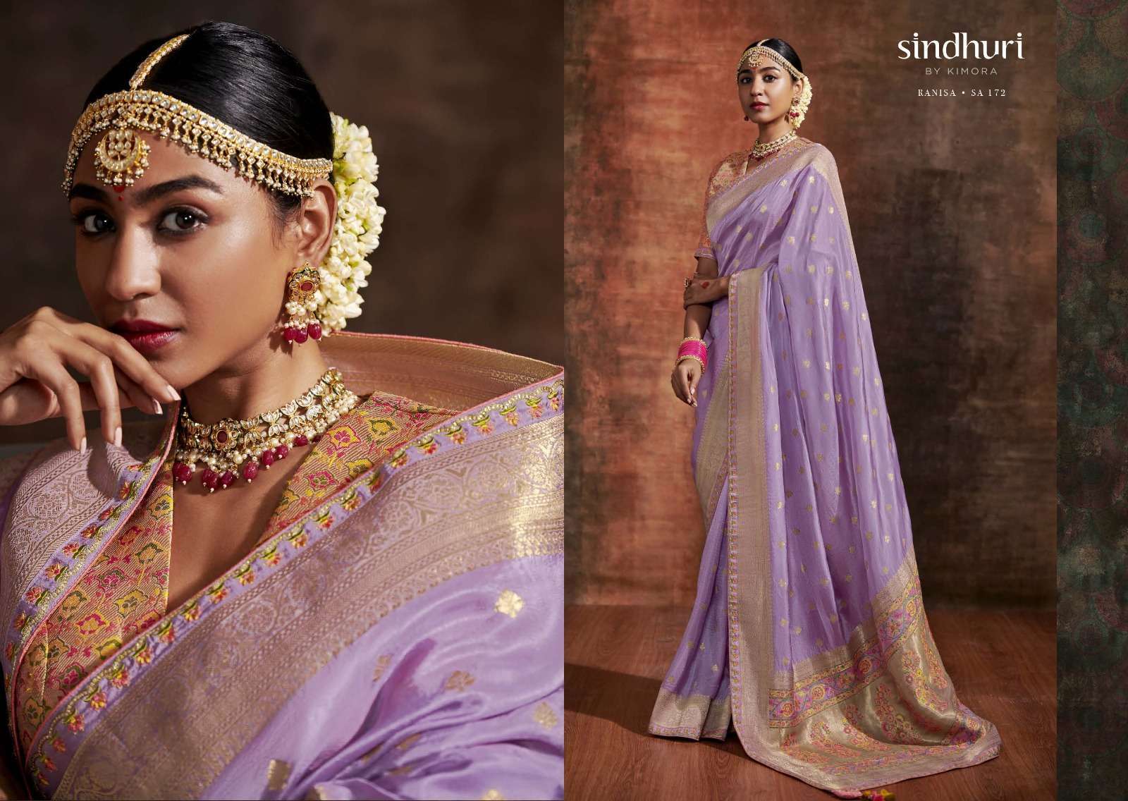 KIMORA SINDHURI PRESENTS RANISA DESIGNER SAREE COLLECTION WITH HEAVY PALLU SAREES CATALOG WHOLESALER AND EXPORTER 