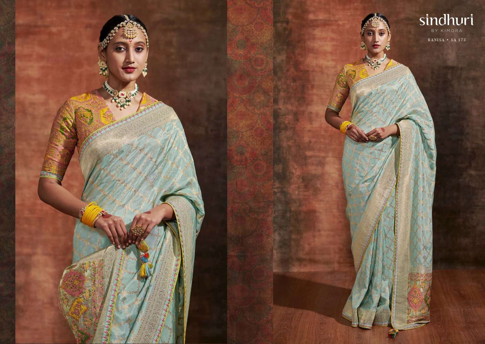 KIMORA SINDHURI PRESENTS RANISA DESIGNER SAREE COLLECTION WITH HEAVY PALLU SAREES CATALOG WHOLESALER AND EXPORTER 