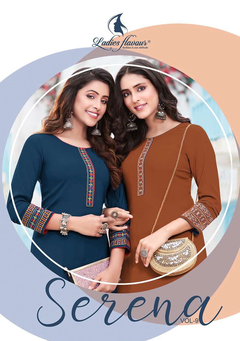 LADIES FLAVOUR PRESENTS SERENA VOL-9 DESIGNER DAILY WEAR KURTIS CATALOG WHOLESALER AND EXPORTER IN SURAT 