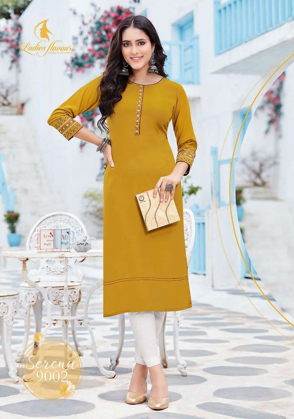 LADIES FLAVOUR PRESENTS SERENA VOL-9 DESIGNER DAILY WEAR KURTIS CATALOG WHOLESALER AND EXPORTER IN SURAT 