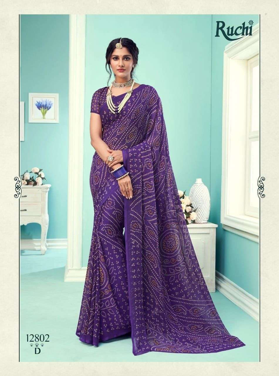 Ruchi presents Star chiffon 67 edition rajasthani bandhani sarees catalog wholesaler and exporters 