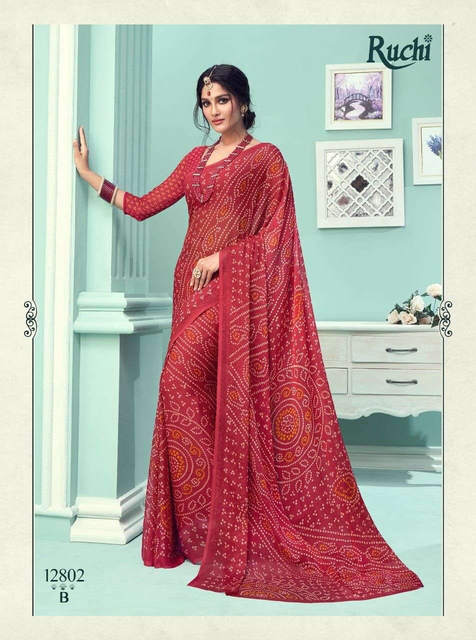 Ruchi presents Star chiffon 67 edition rajasthani bandhani sarees catalog wholesaler and exporters 