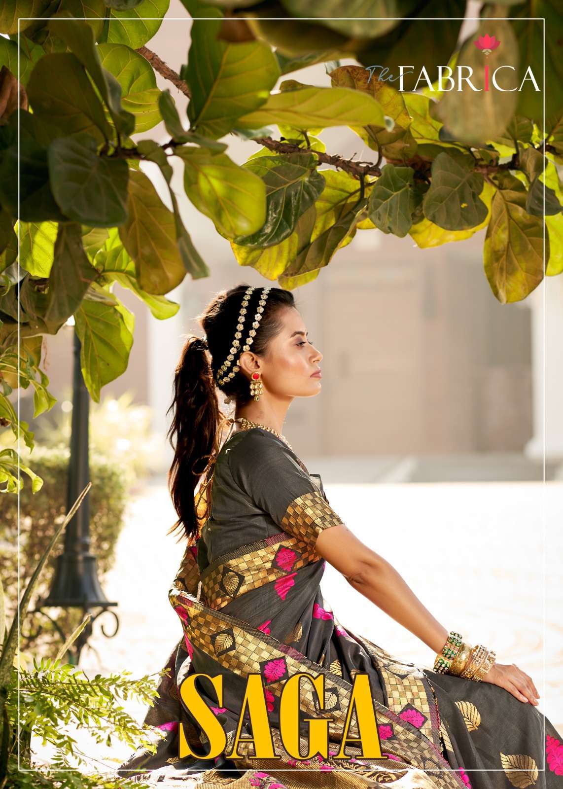 The fabrica presents Saga soft silk jacquard zari work sarees catalog wholesaler and exporters 