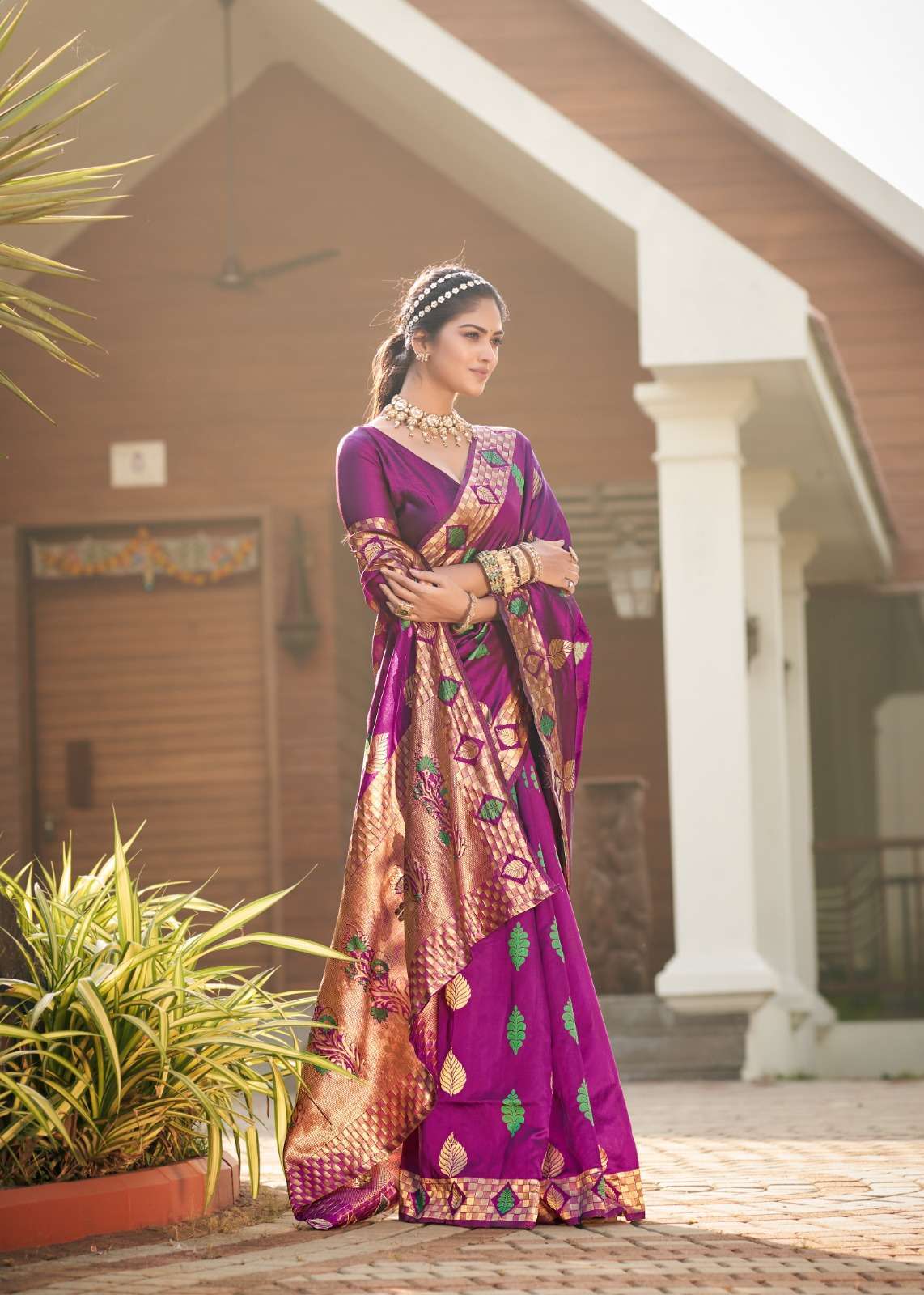 The fabrica presents Saga soft silk jacquard zari work sarees catalog wholesaler and exporters 