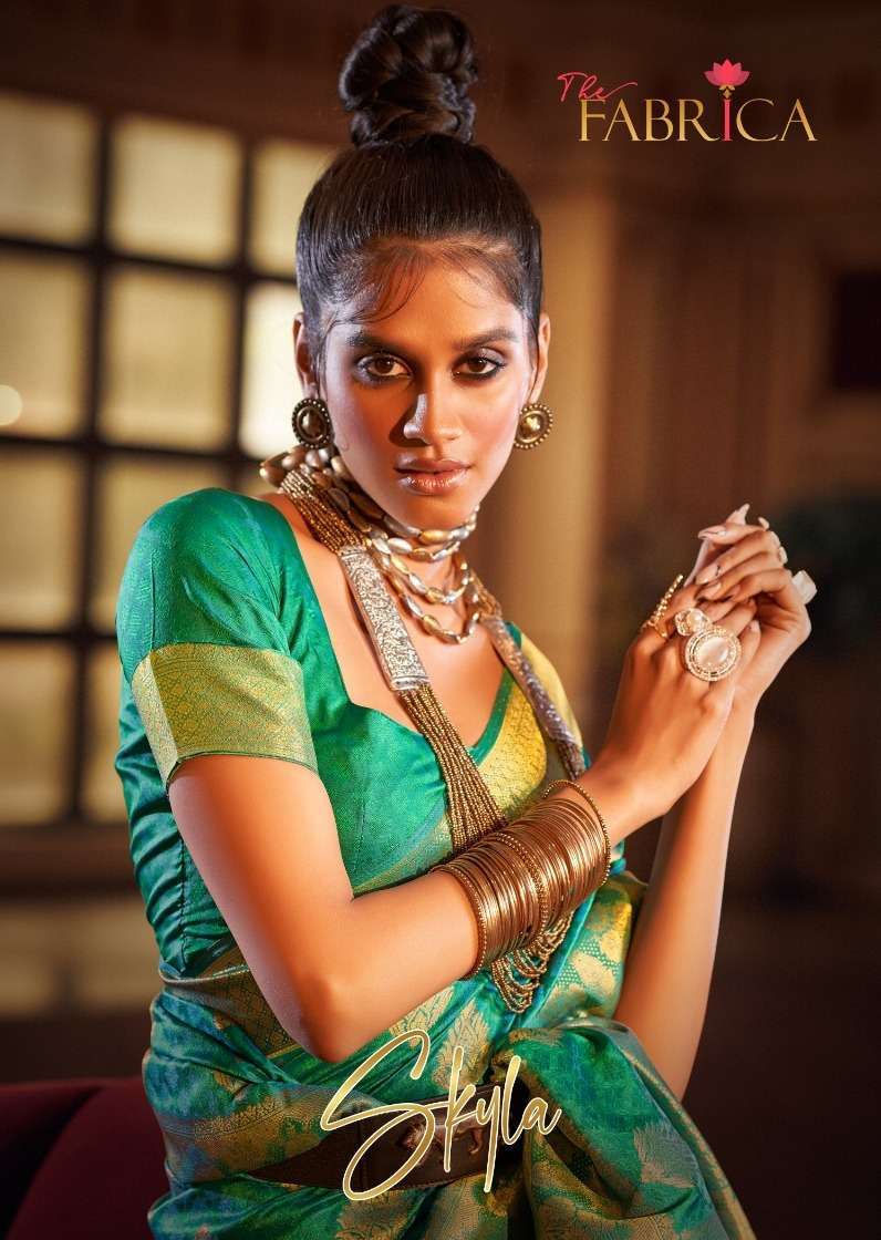 The fabrica presents Skyla handloom silk designer sarees catalog wholesaler and exporters 