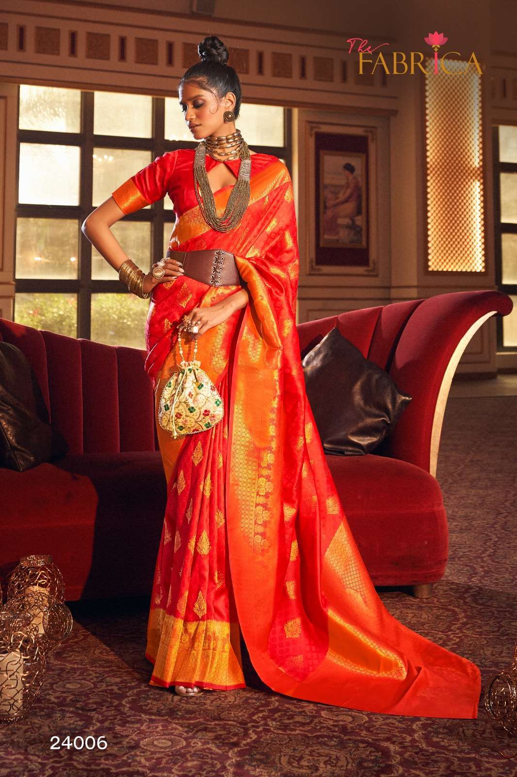 The fabrica presents Skyla handloom silk designer sarees catalog wholesaler and exporters 