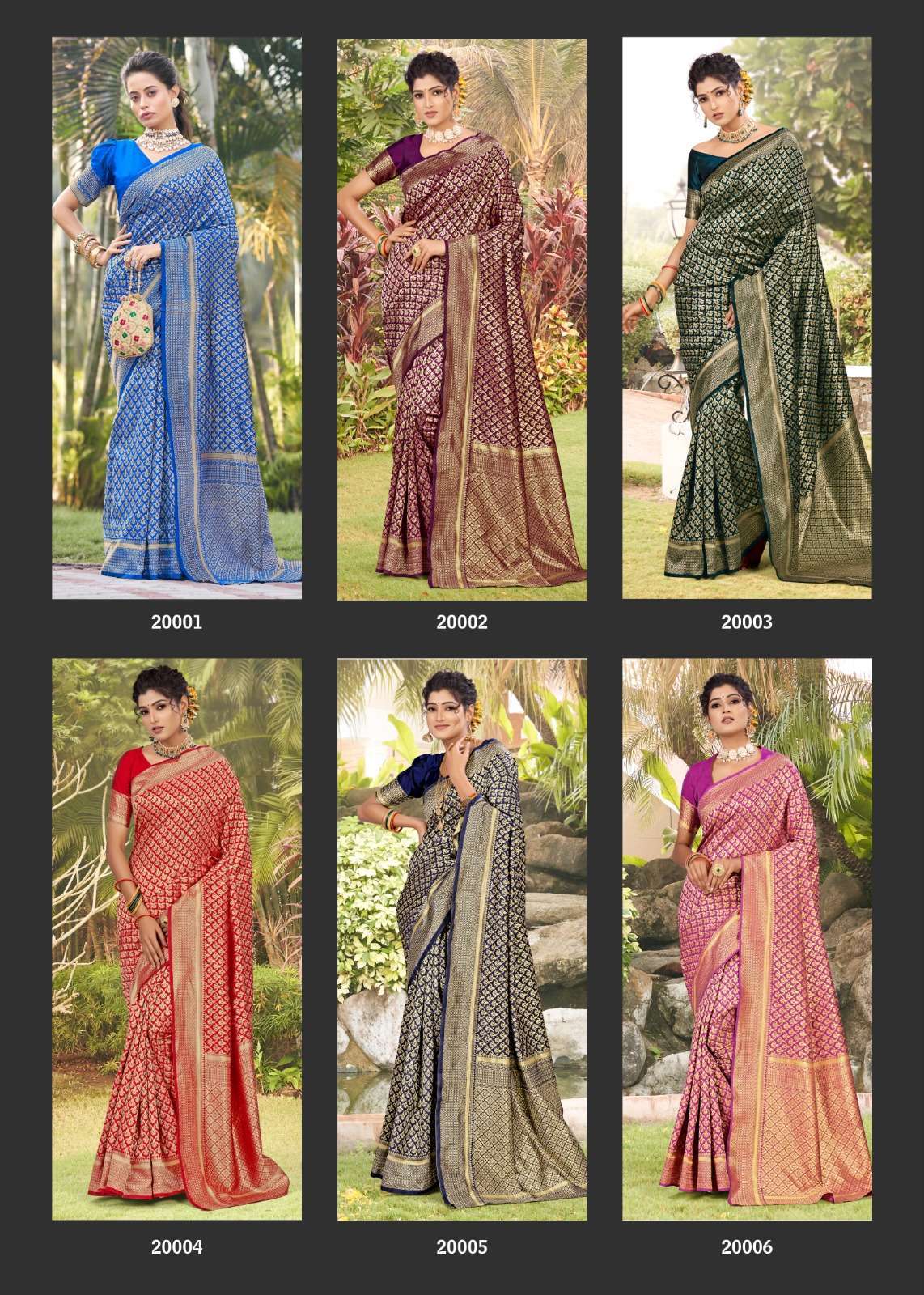 THE FABRICA PRESENTS STAVYA 20001-20006 ZARI SILK WEDDING SAREE CATALOG WHOLESALER AND EXPORTER IN SURAT 