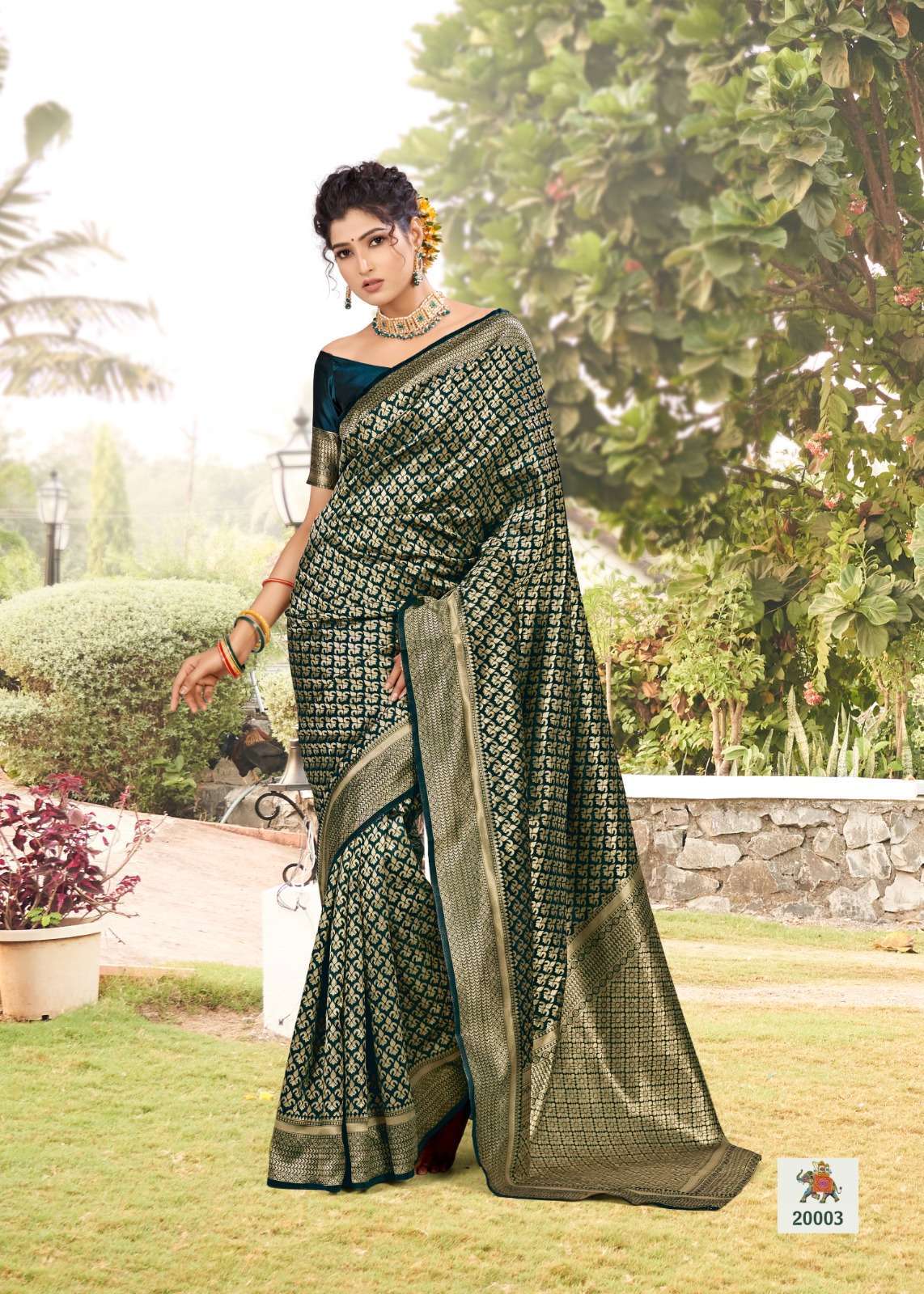 THE FABRICA PRESENTS STAVYA 20001-20006 ZARI SILK WEDDING SAREE CATALOG WHOLESALER AND EXPORTER IN SURAT 