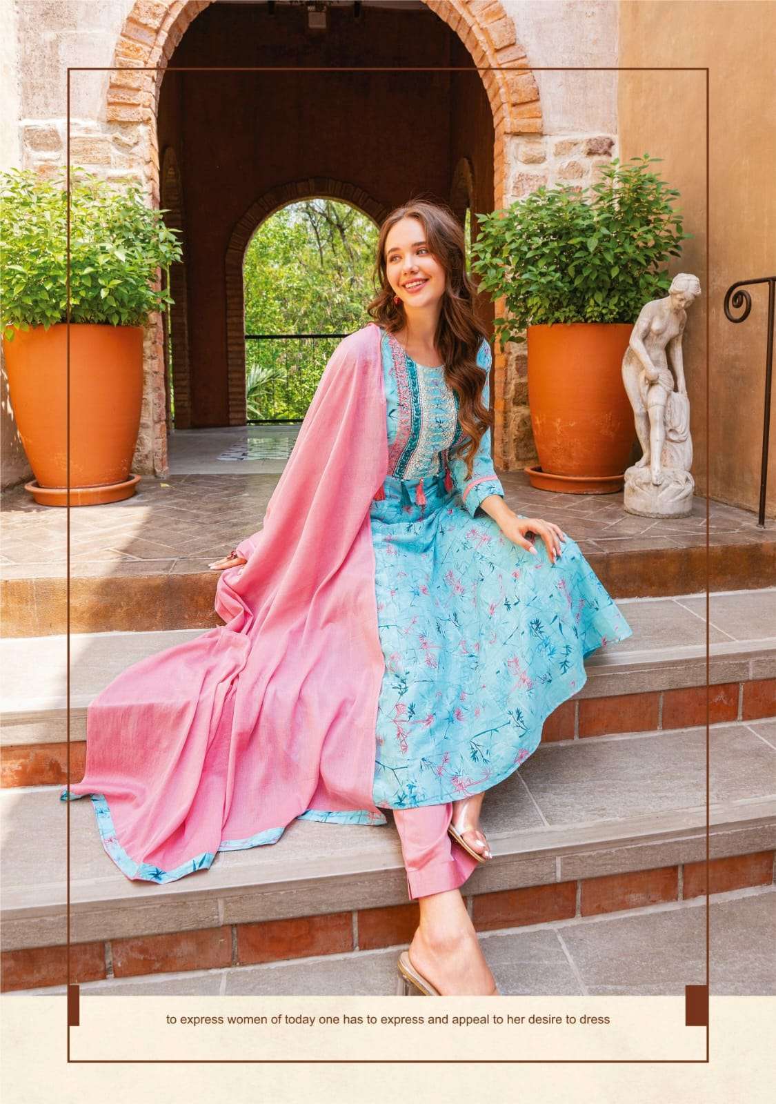 ANJU FAB PRESENTS ZARA VOL-3 FANTASTIC PRINT KURTI WITH PANT AND DUPATTA CATALOG WHOLESALER AND EXPORTER IN SURAT 
