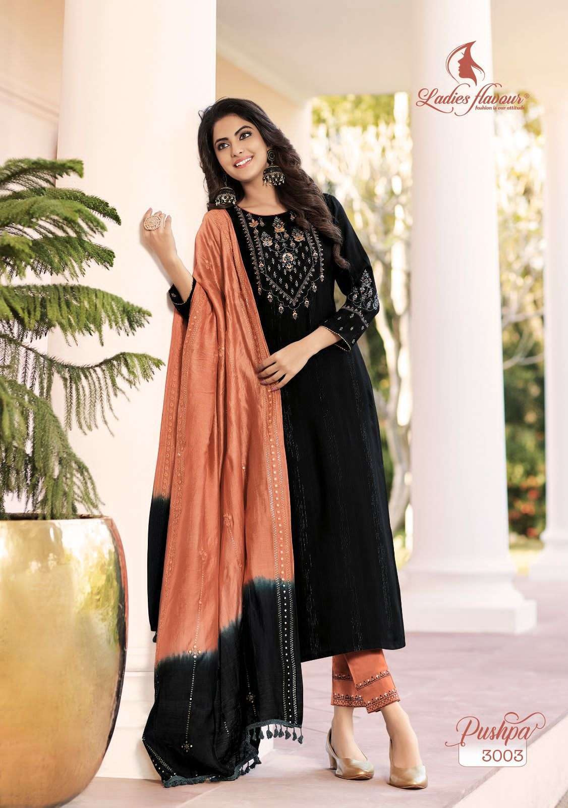 LADIES FLAVOUR PRESENTS PUSHPA VOL 3 AMAZING FUNCTION WEAR READYMADE DESIGNER SALWAR SUITS CATALOG WHOLESALER AND EXPORTER IN SURAT 