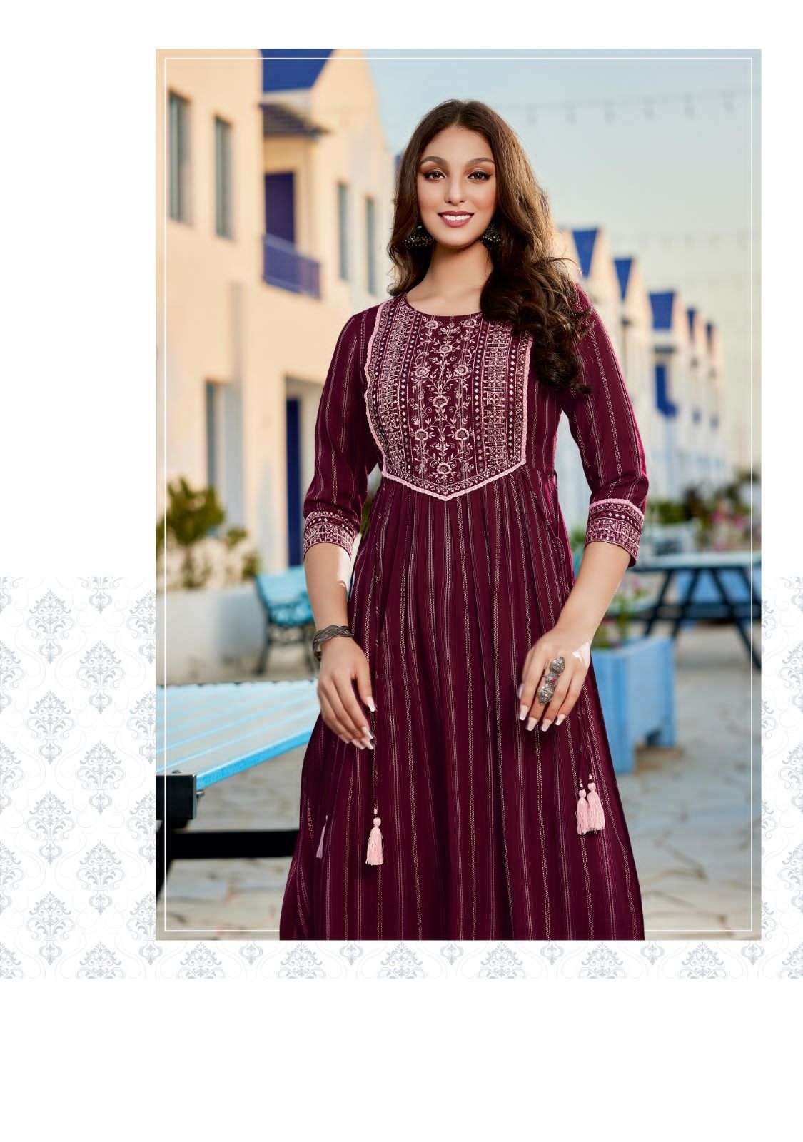 Ladies flavour presents Status Rayon designer kurtis catalog wholesaler and exporters 