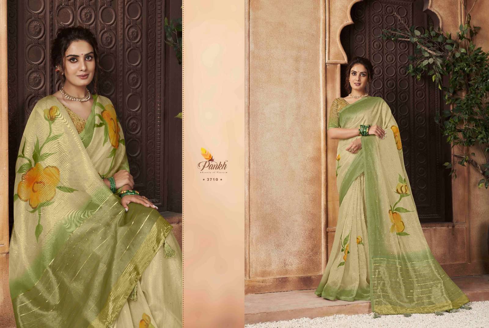 Pankh presents Chhapa vol-3 organza fancy digital printed sarees catalog wholesaler and exporters 