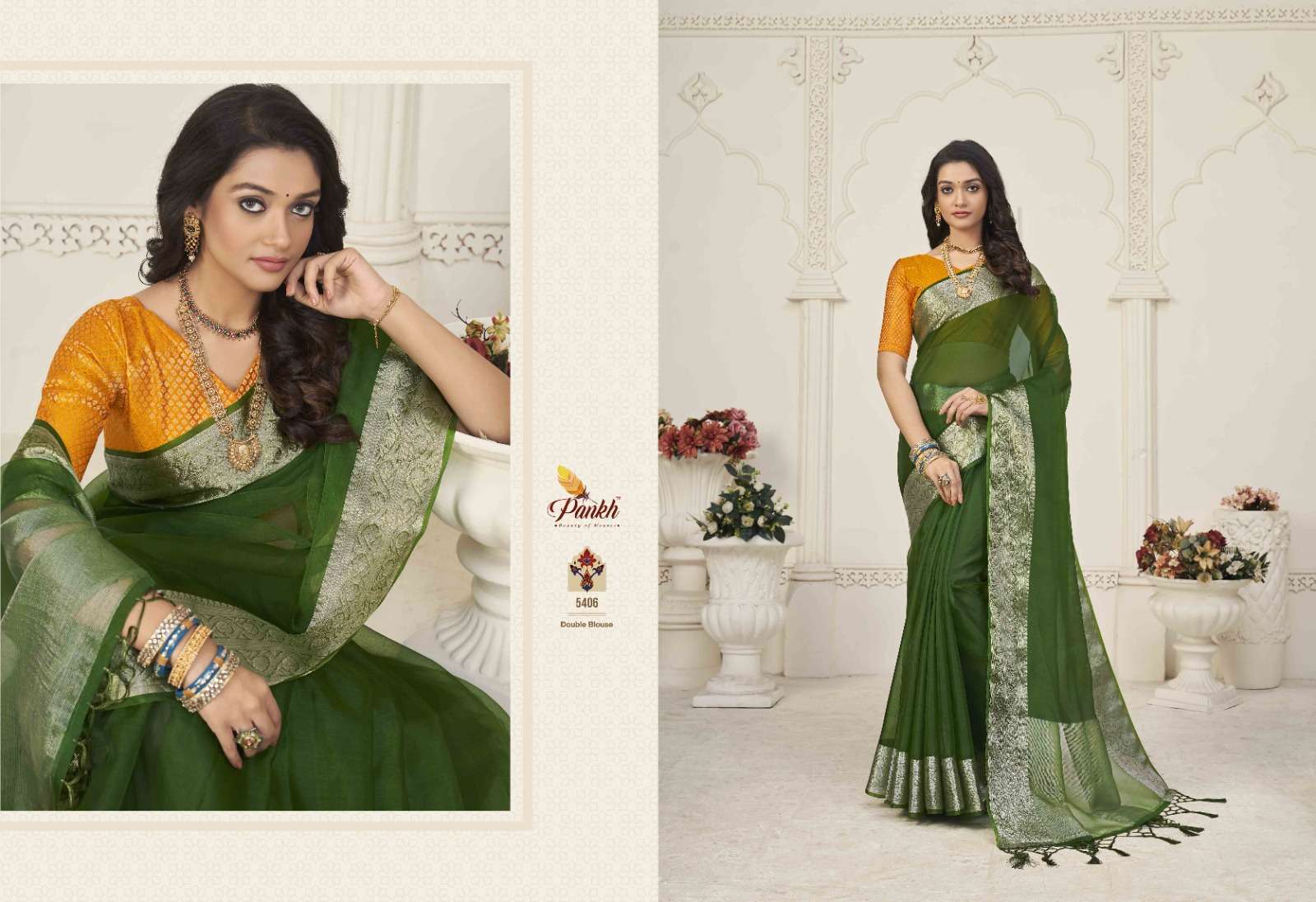Pankh presents Zoya silk vol-1 organza sarees catalog wholesaler and exporters 