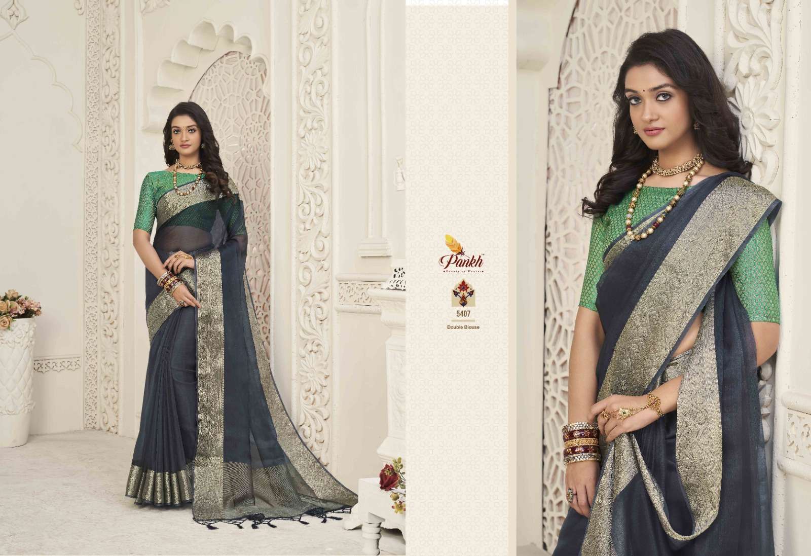 Pankh presents Zoya silk vol-1 organza sarees catalog wholesaler and exporters 
