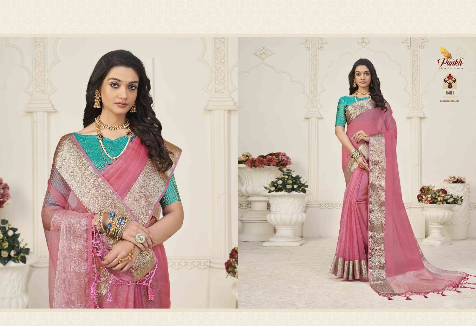 Pankh presents Zoya silk vol-1 organza sarees catalog wholesaler and exporters 