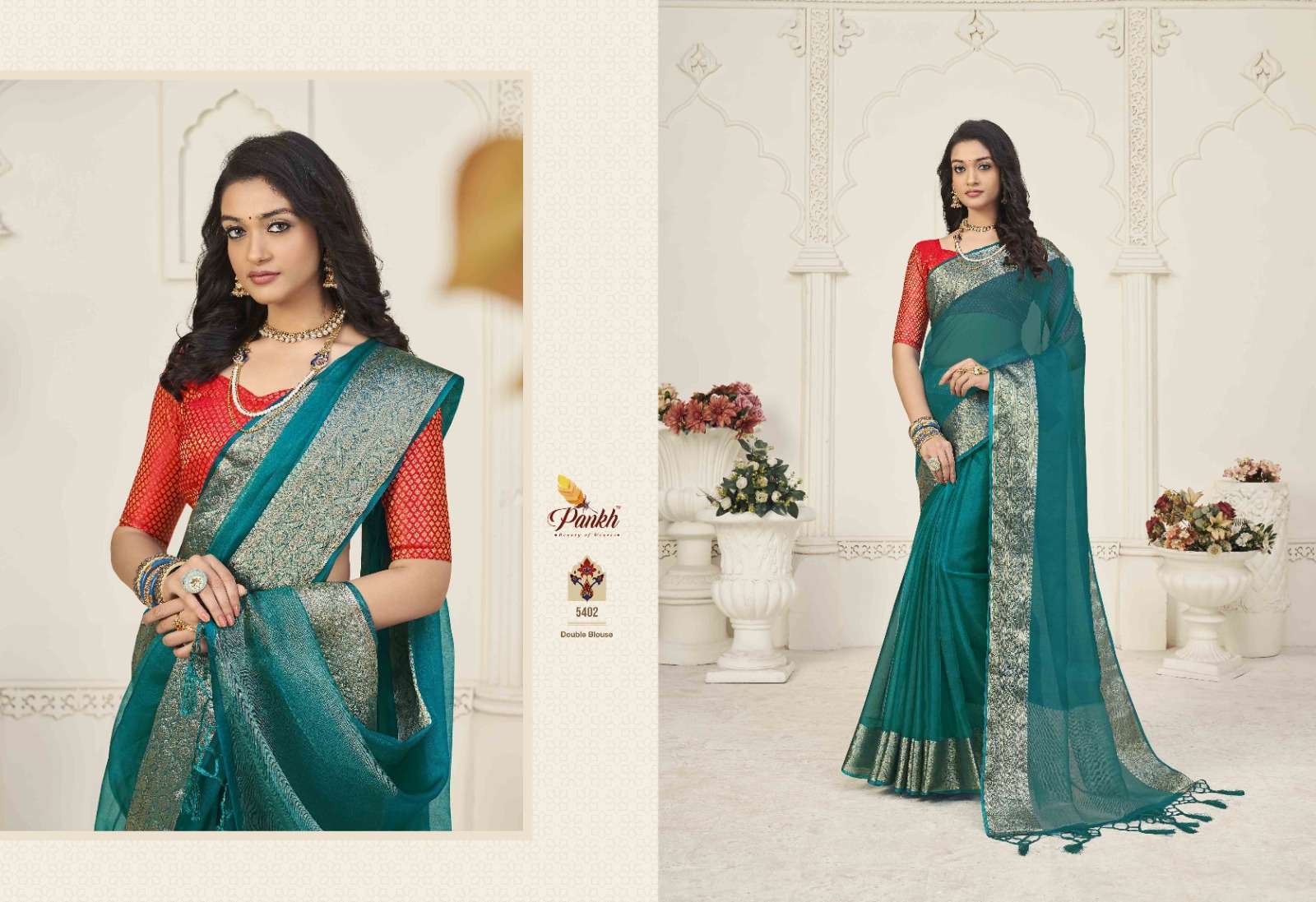 Buy Party Wear Rani Weaving Organza Saree Online From Surat Wholesale Shop.