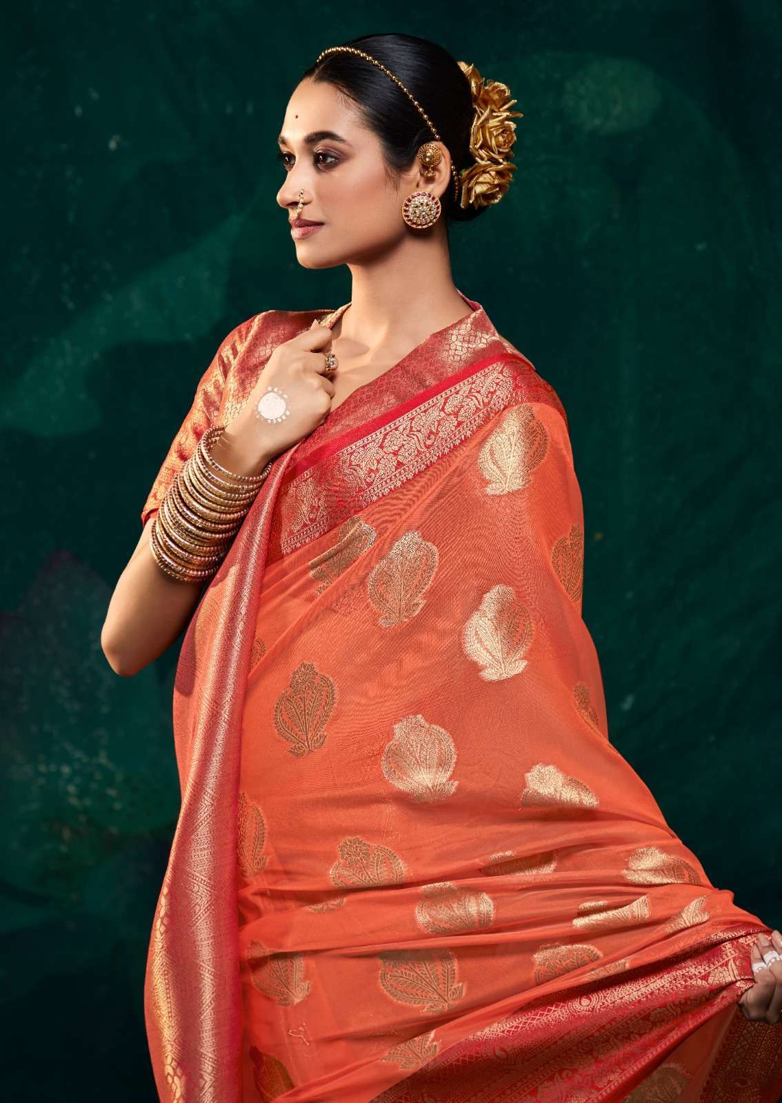 Rajpath presents Rani silk soft satin organza sarees catalog wholesaler 