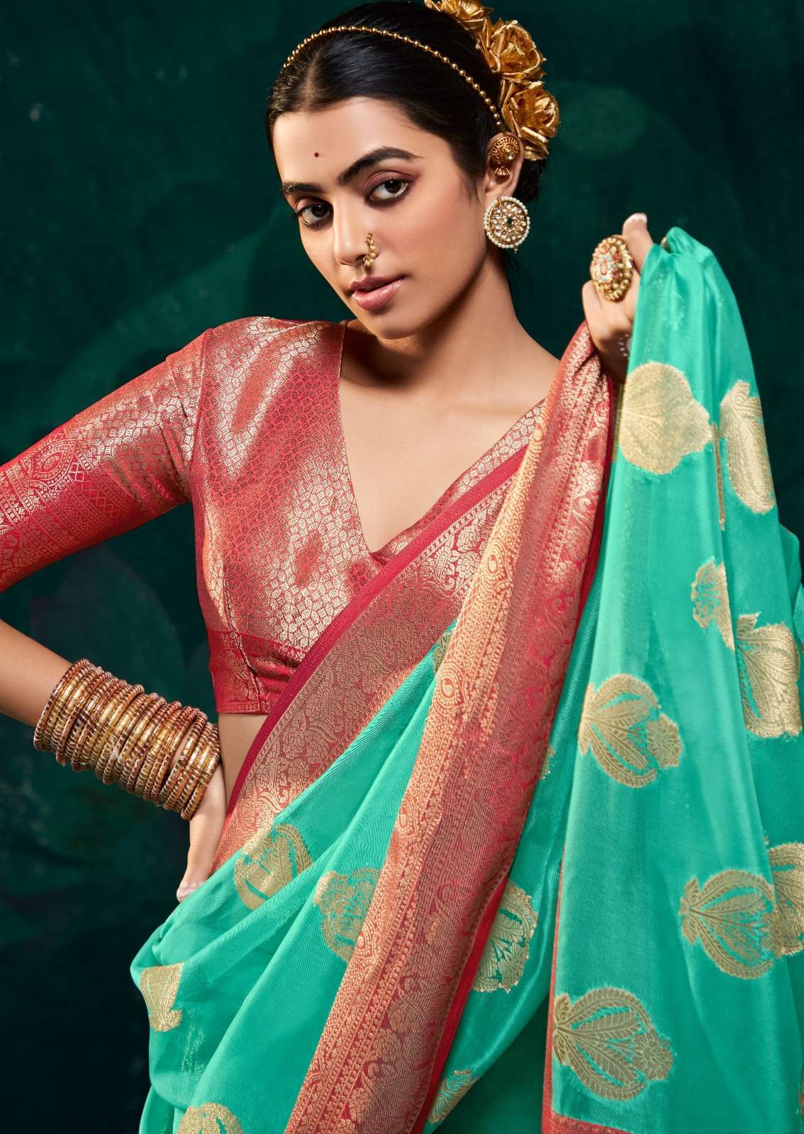 Rajpath presents Rani silk soft satin organza sarees catalog wholesaler 
