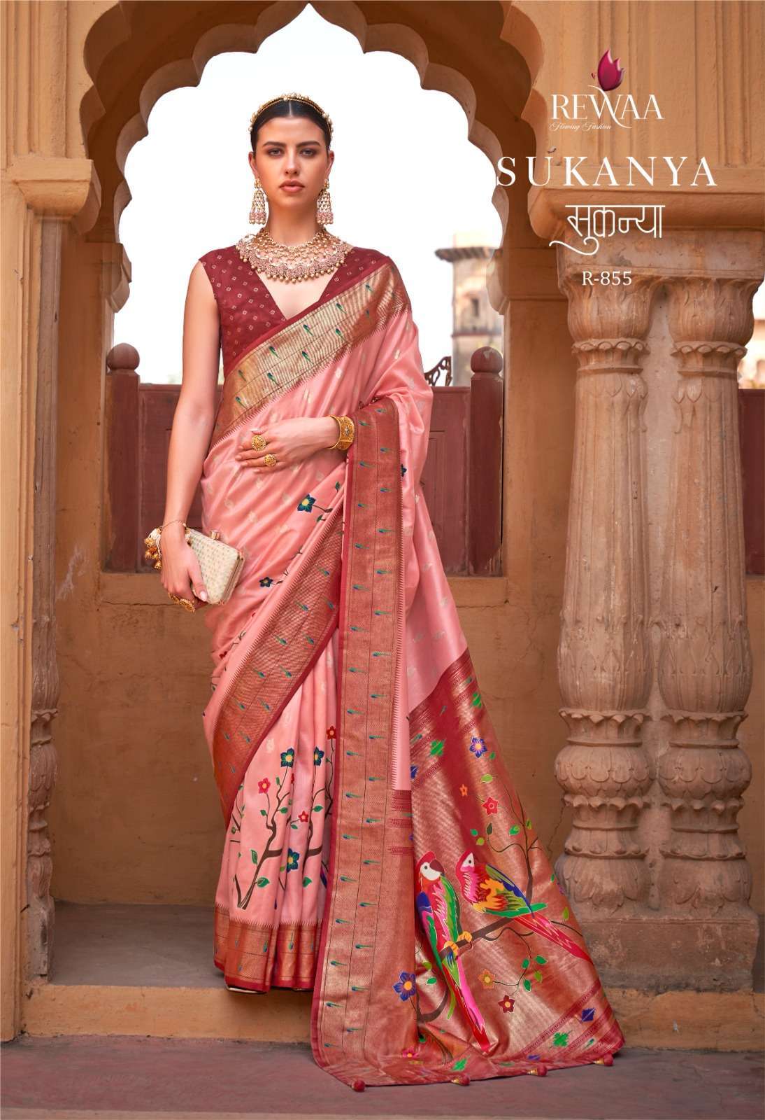 REWAA PRESENTS SUKANYA DESIGNER PARTY WEAR SAREE CATALOG WHOLESALER AND EXPORTER IN SURAT 