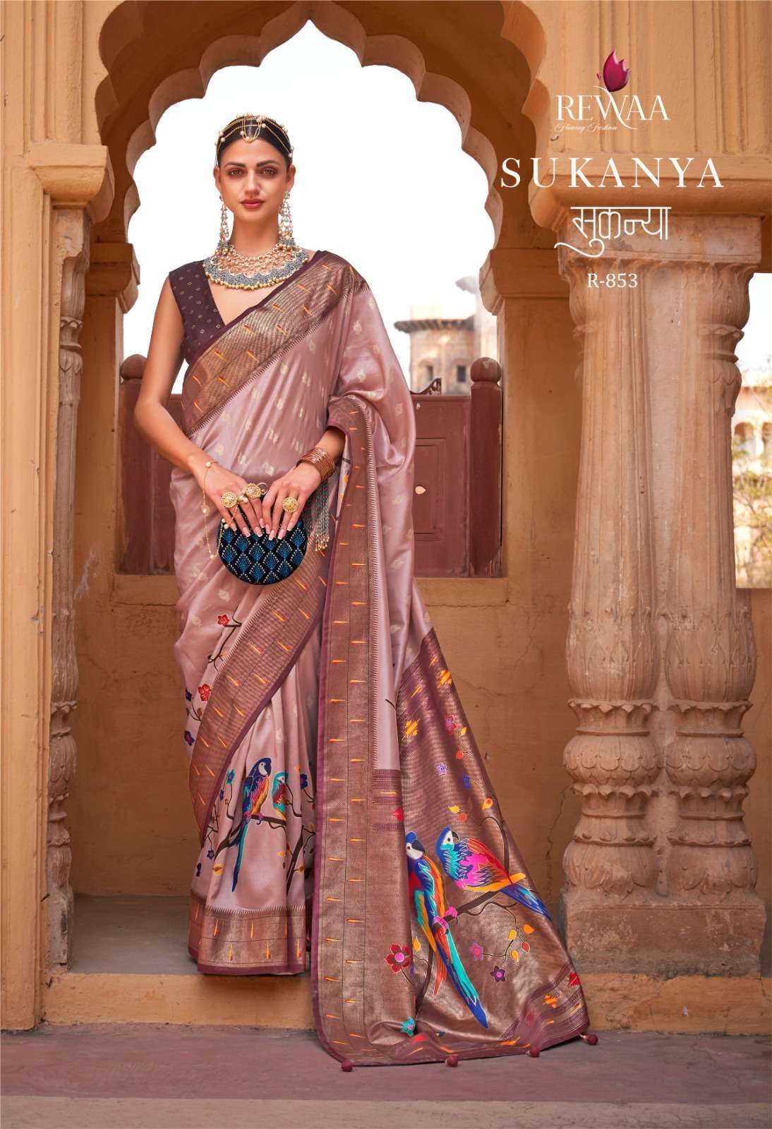 REWAA PRESENTS SUKANYA DESIGNER PARTY WEAR SAREE CATALOG WHOLESALER AND EXPORTER IN SURAT 
