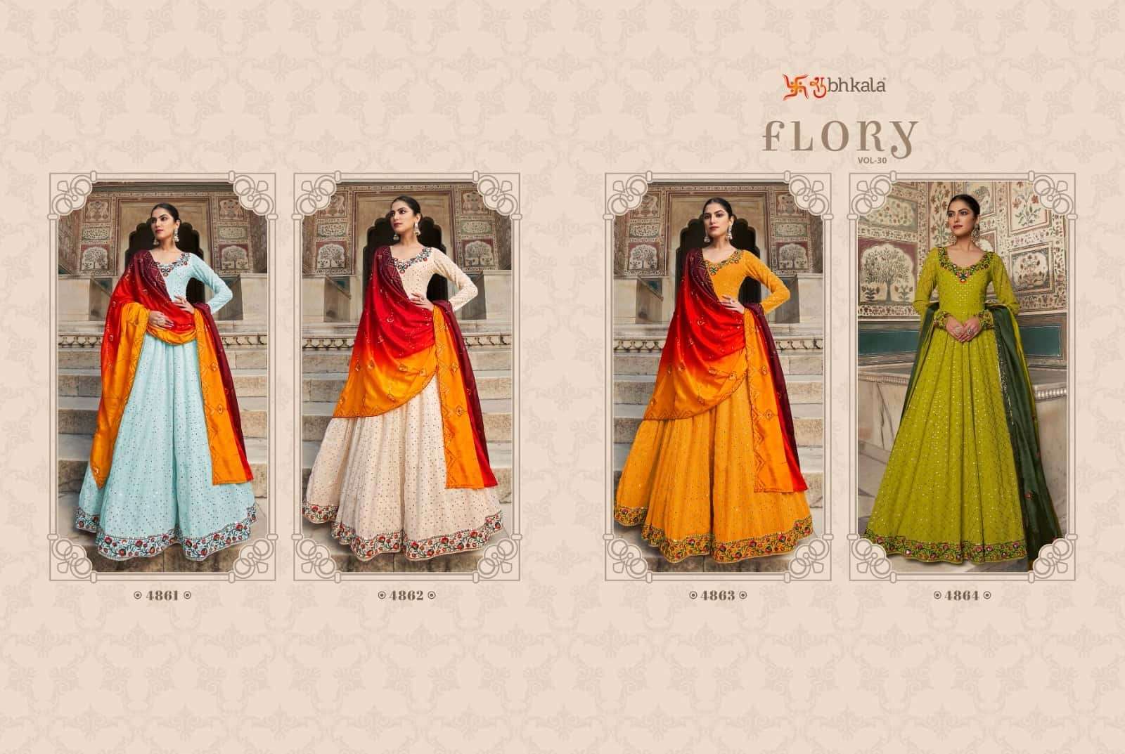 Shubhkala Presents Flory Vol-30 Party Wear Style Designer Gowns Catalog Wholesaler and Exporter In Surat 